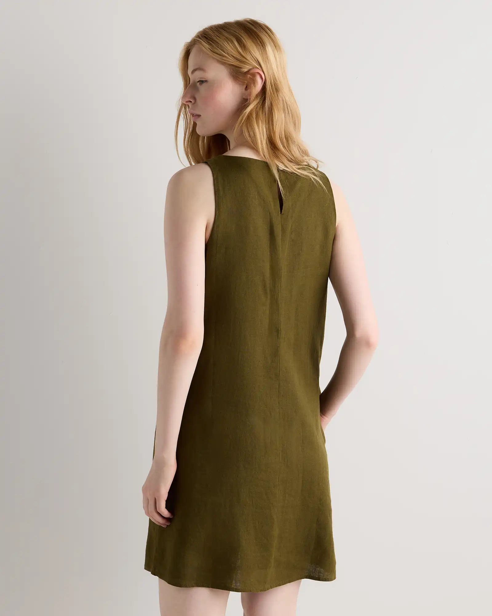 100% European Linen Tank Mini Dress