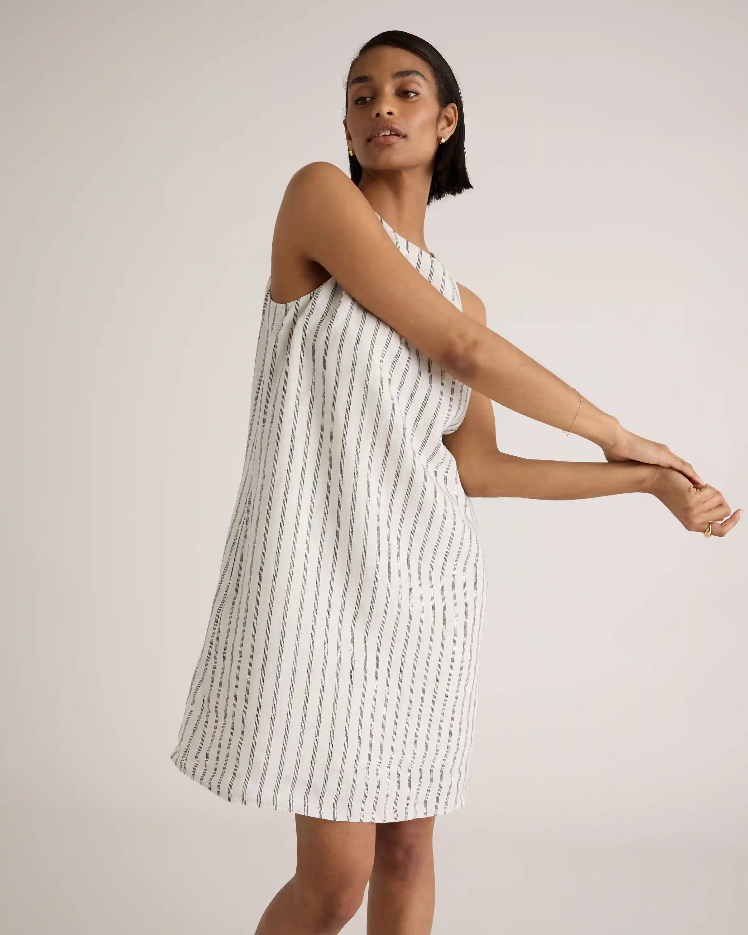 100% European Linen Tank Mini Dress