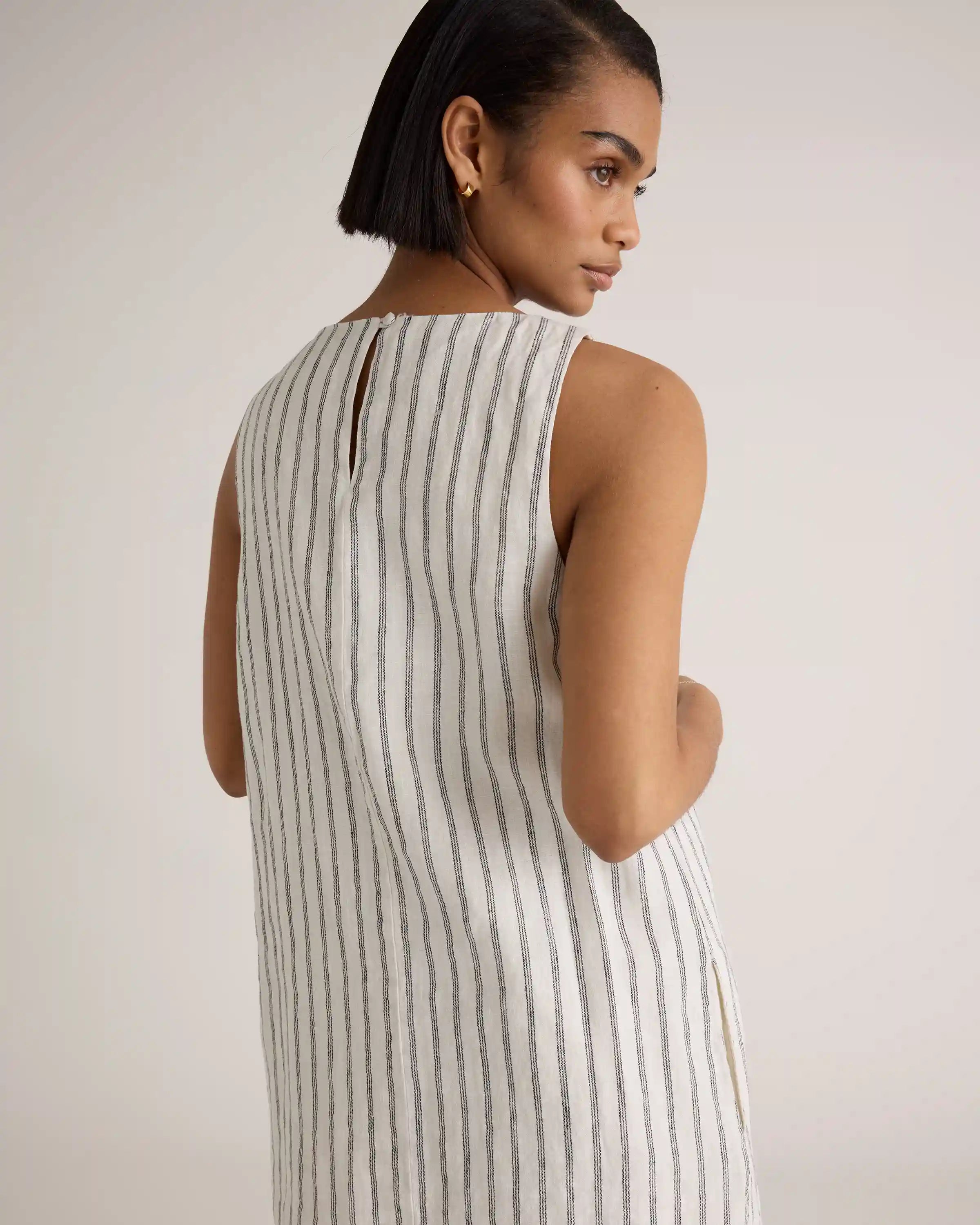 100% European Linen Tank Mini Dress