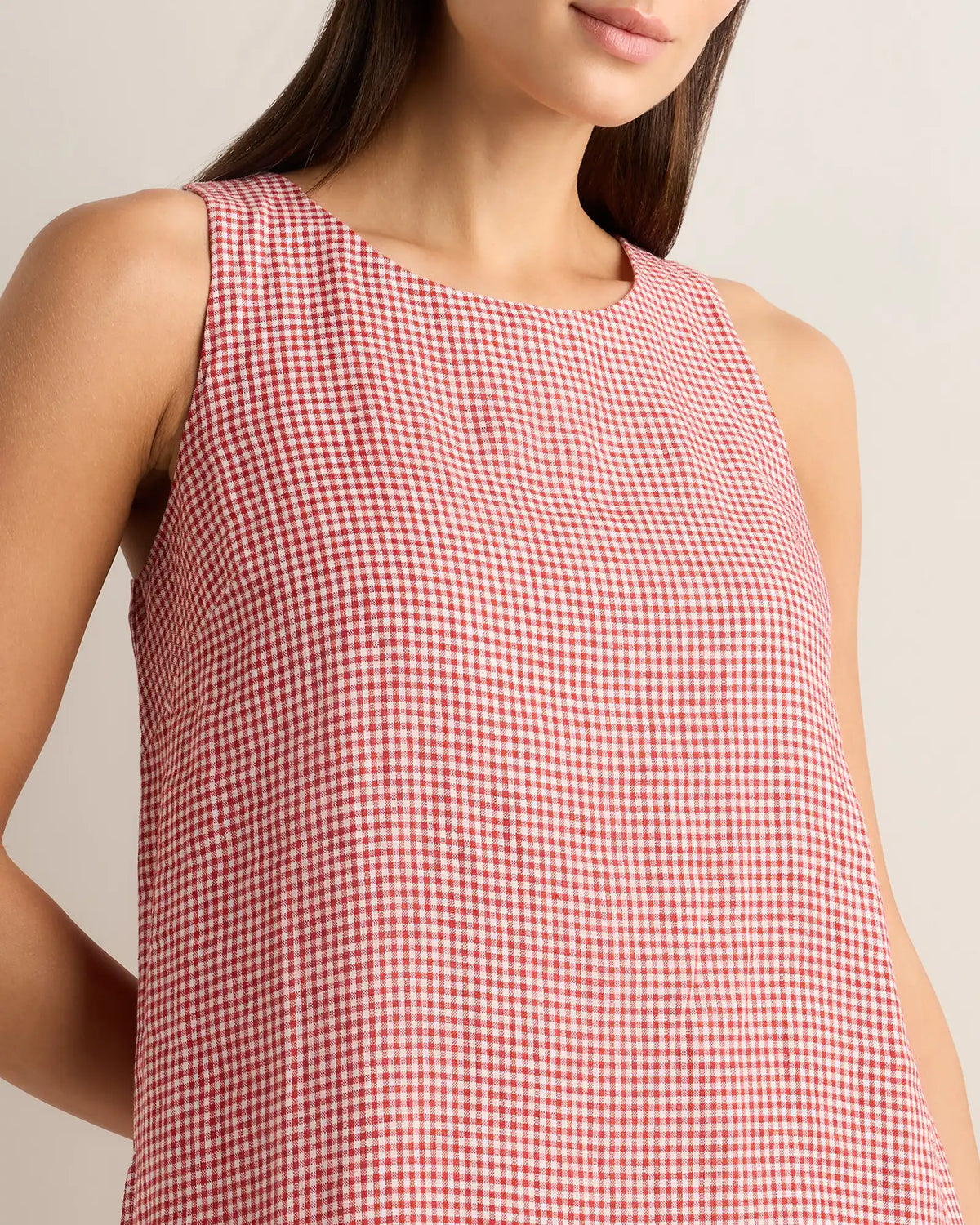 100% European Linen Tank Mini Dress