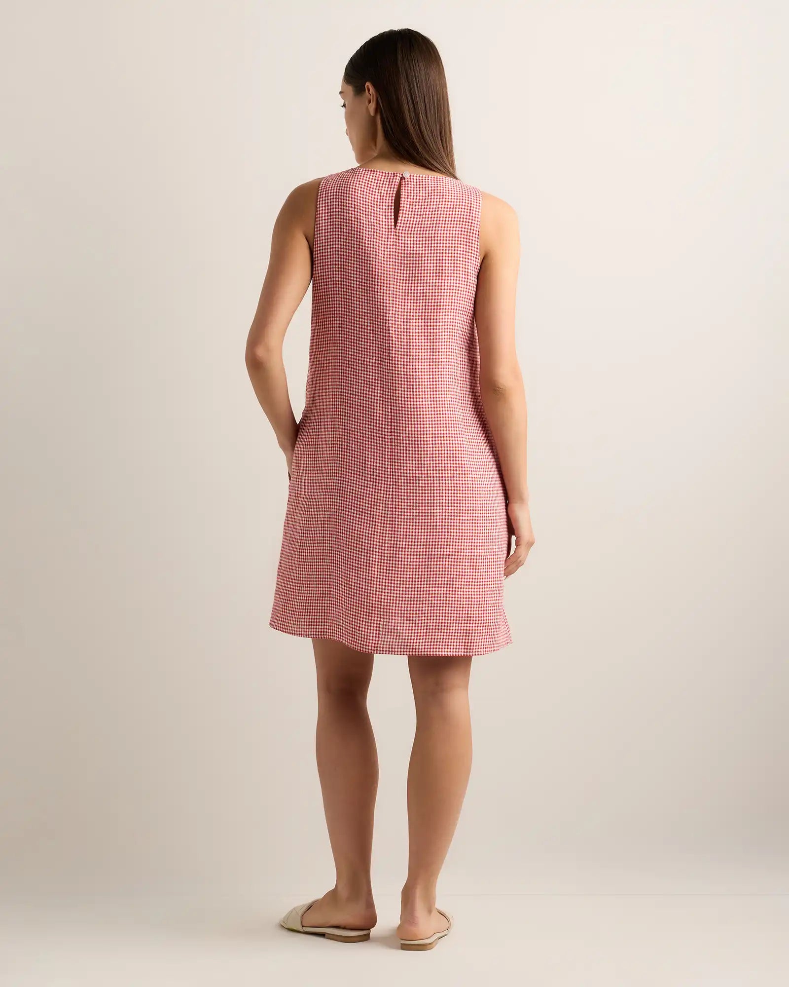 100% European Linen Tank Mini Dress