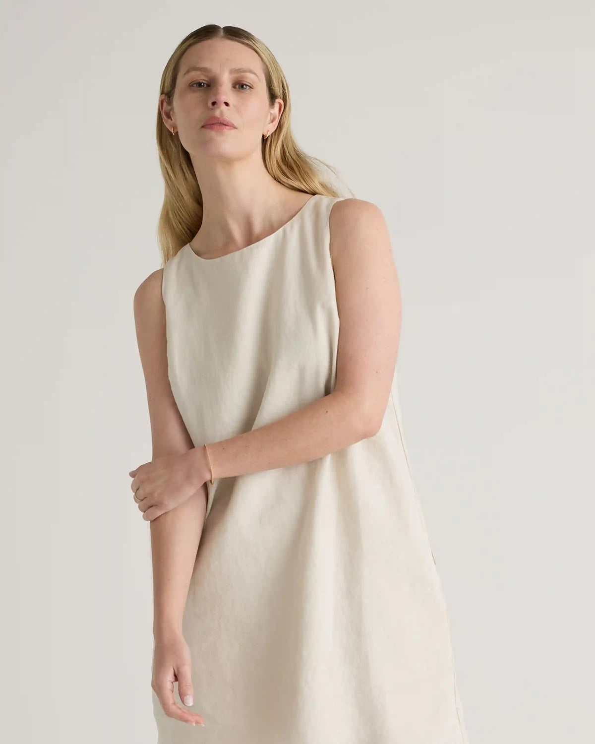 100% European Linen Tank Mini Dress