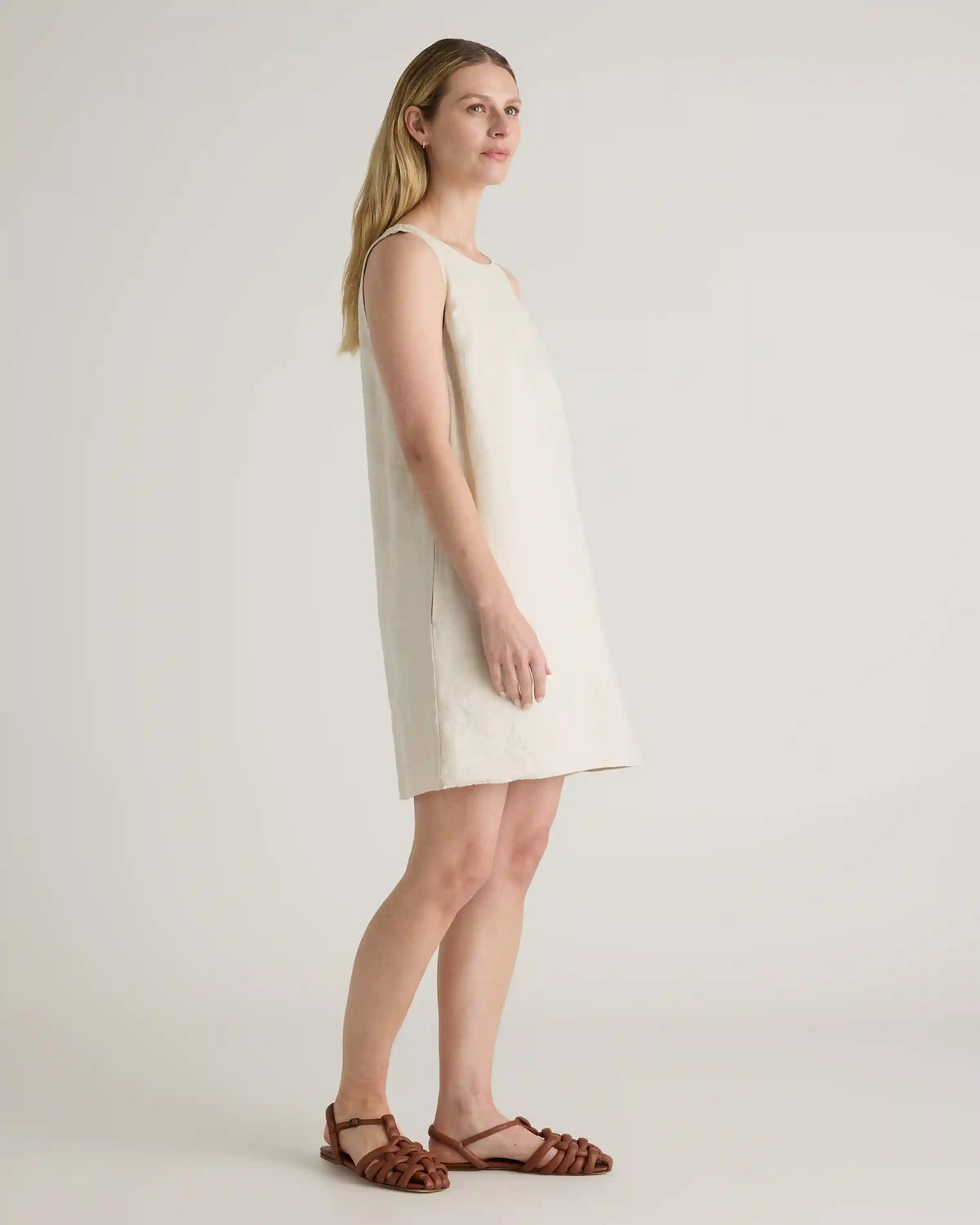 100% European Linen Tank Mini Dress