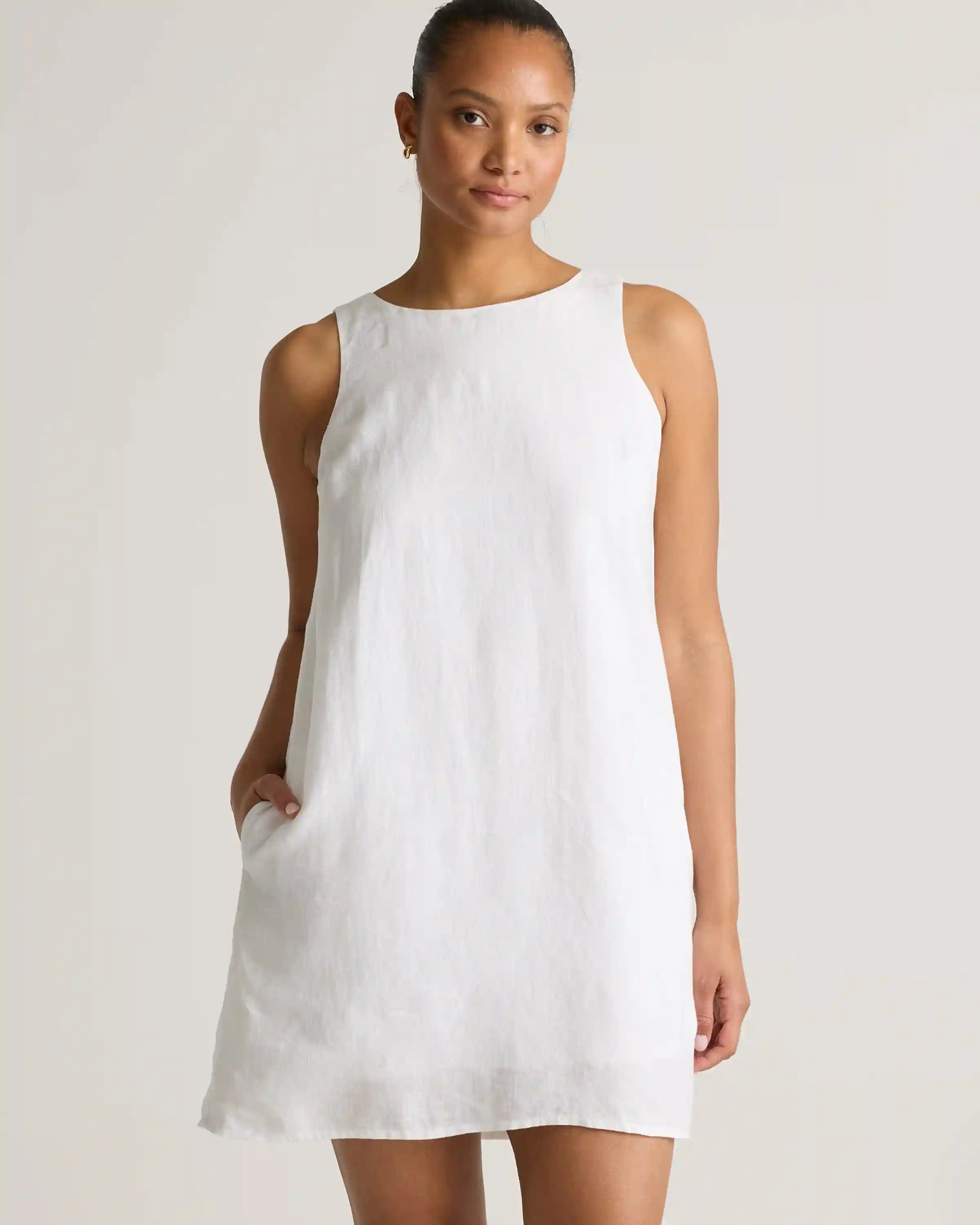 100% European Linen Tank Mini Dress