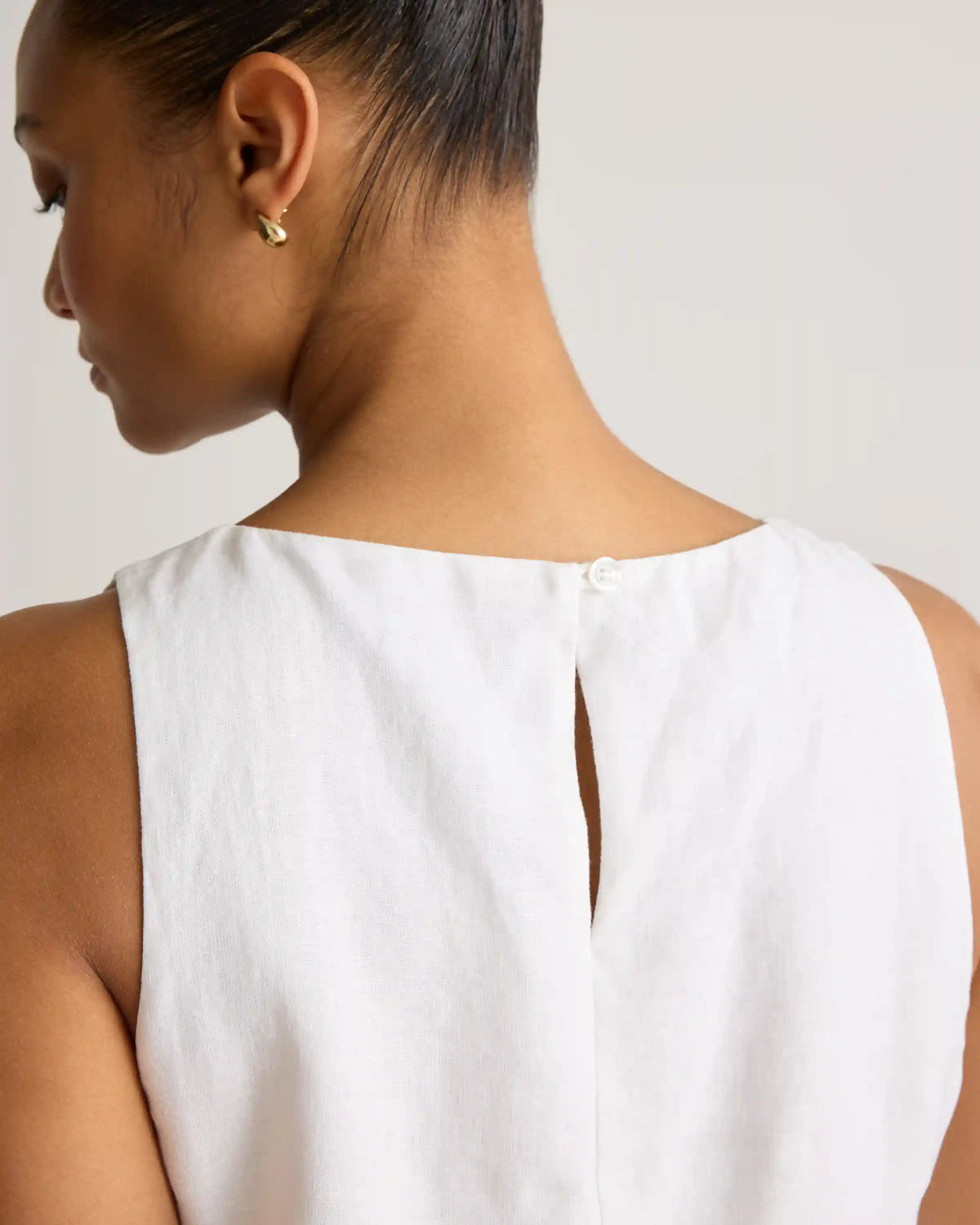 100% European Linen Tank Mini Dress