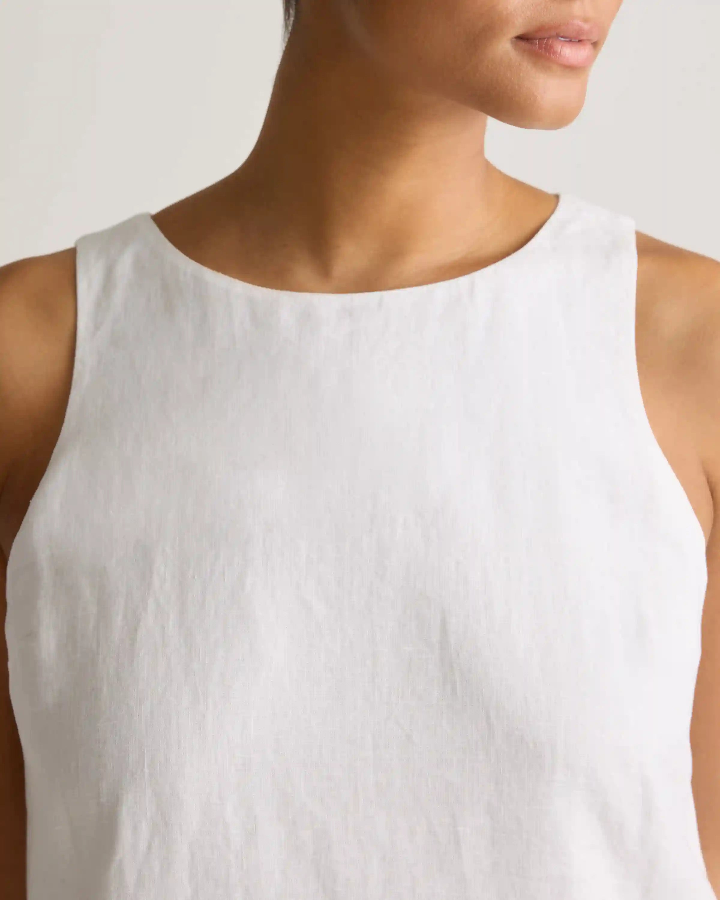 100% European Linen Tank Mini Dress