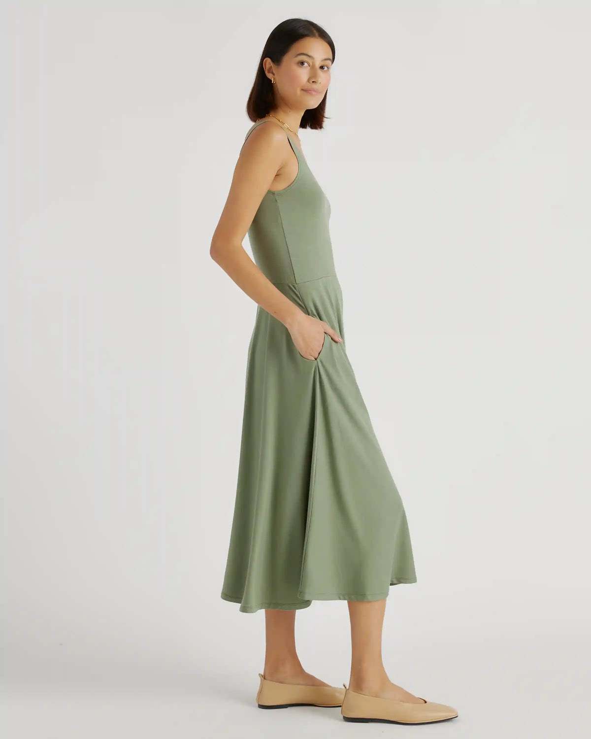 Tencel Jersey Fit & Flare Dress