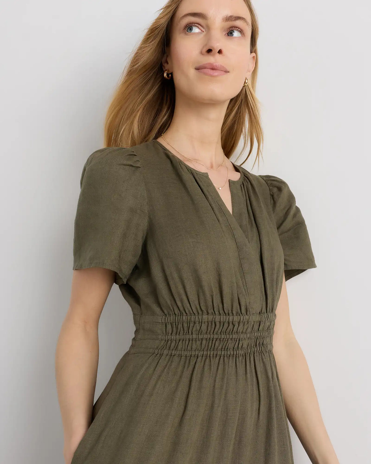 100% European Linen Tiered Maxi Dress