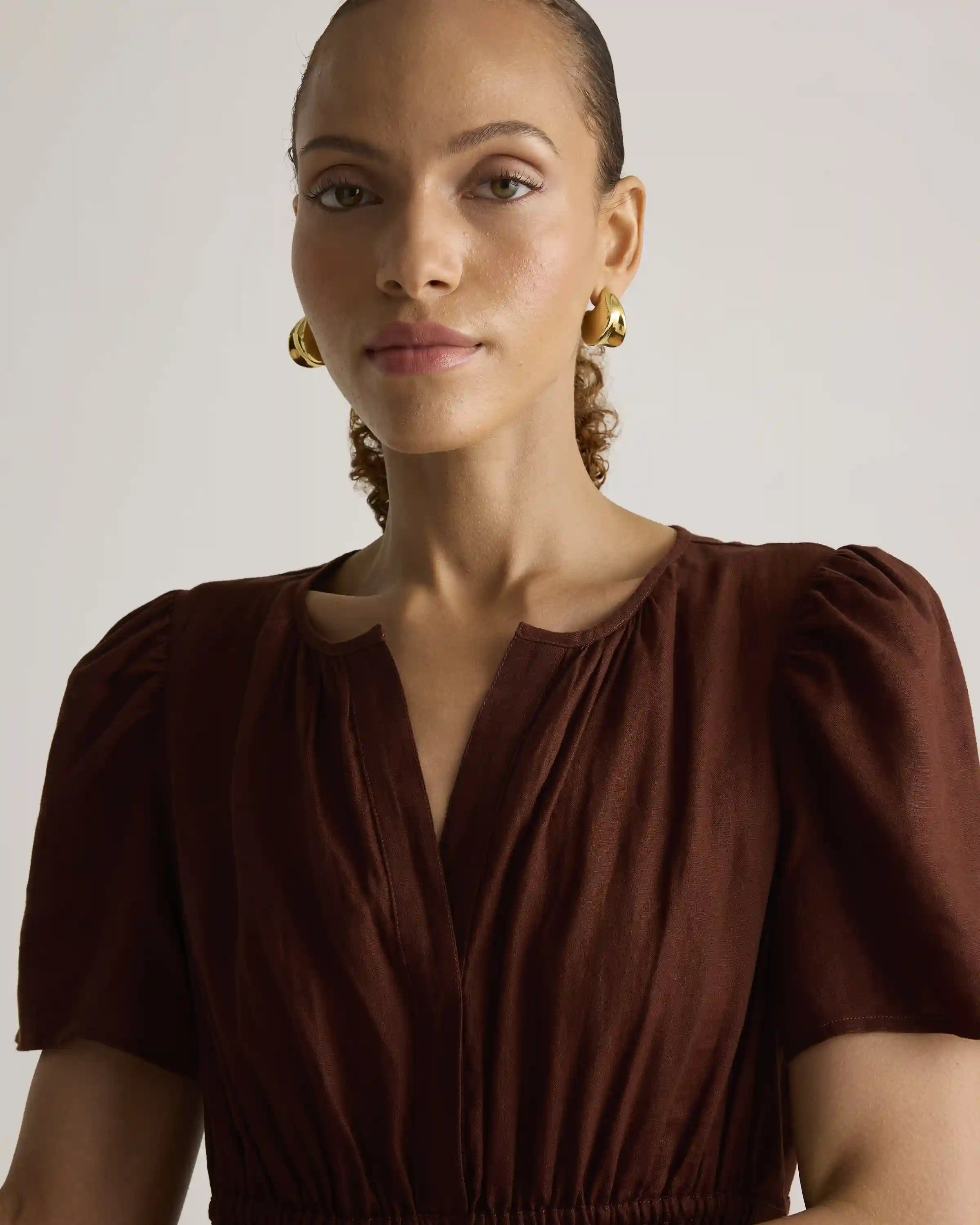 100% European Linen Tiered Maxi Dress