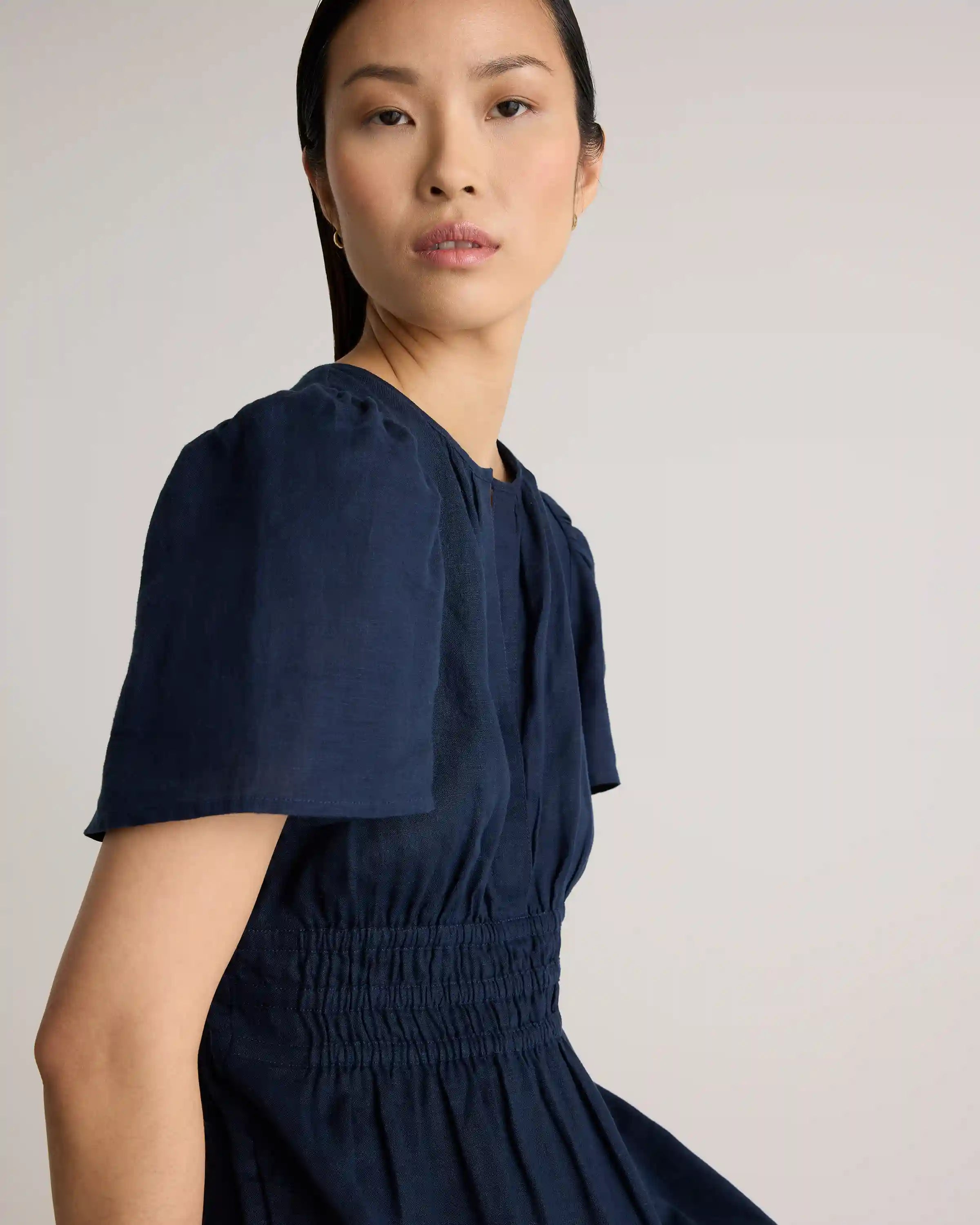 100% European Linen Tiered Maxi Dress