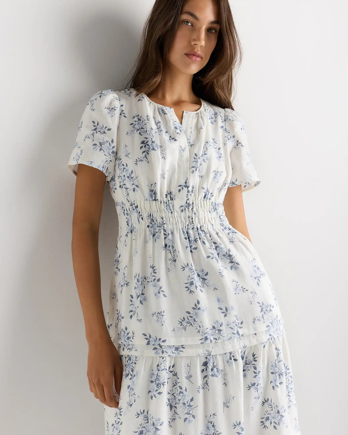 100% European Linen Tiered Maxi Dress