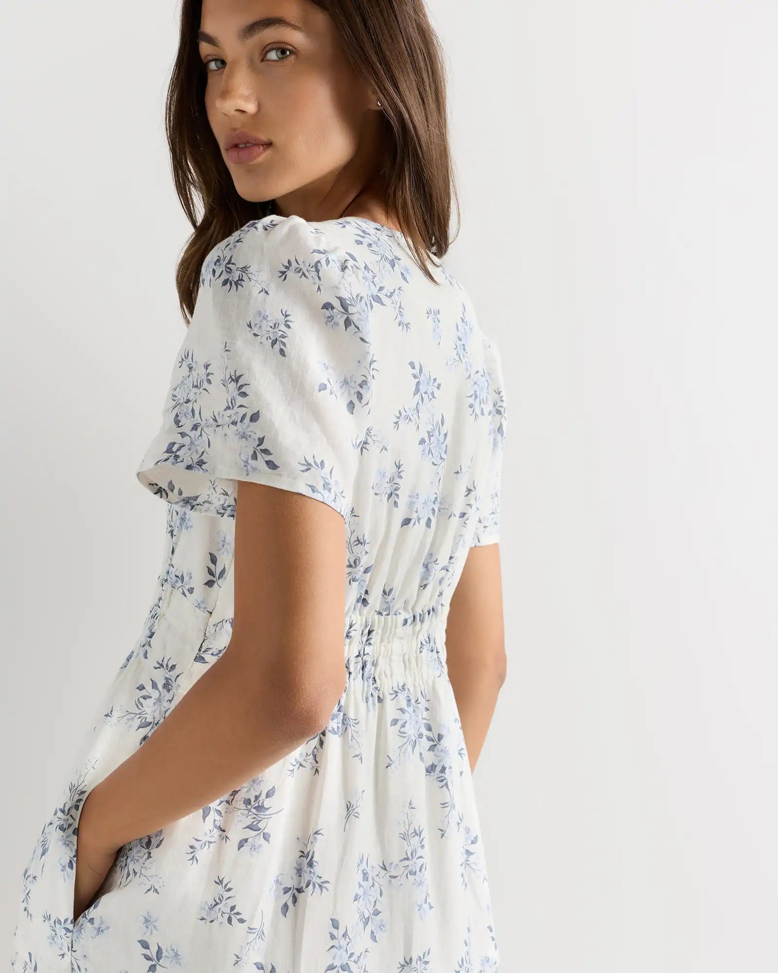 100% European Linen Tiered Maxi Dress