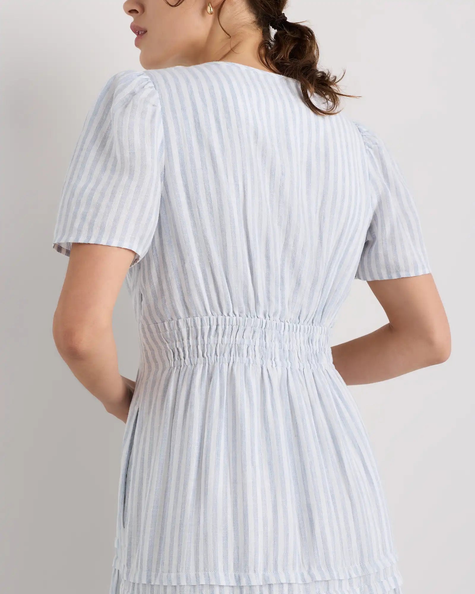 100% European Linen Tiered Maxi Dress