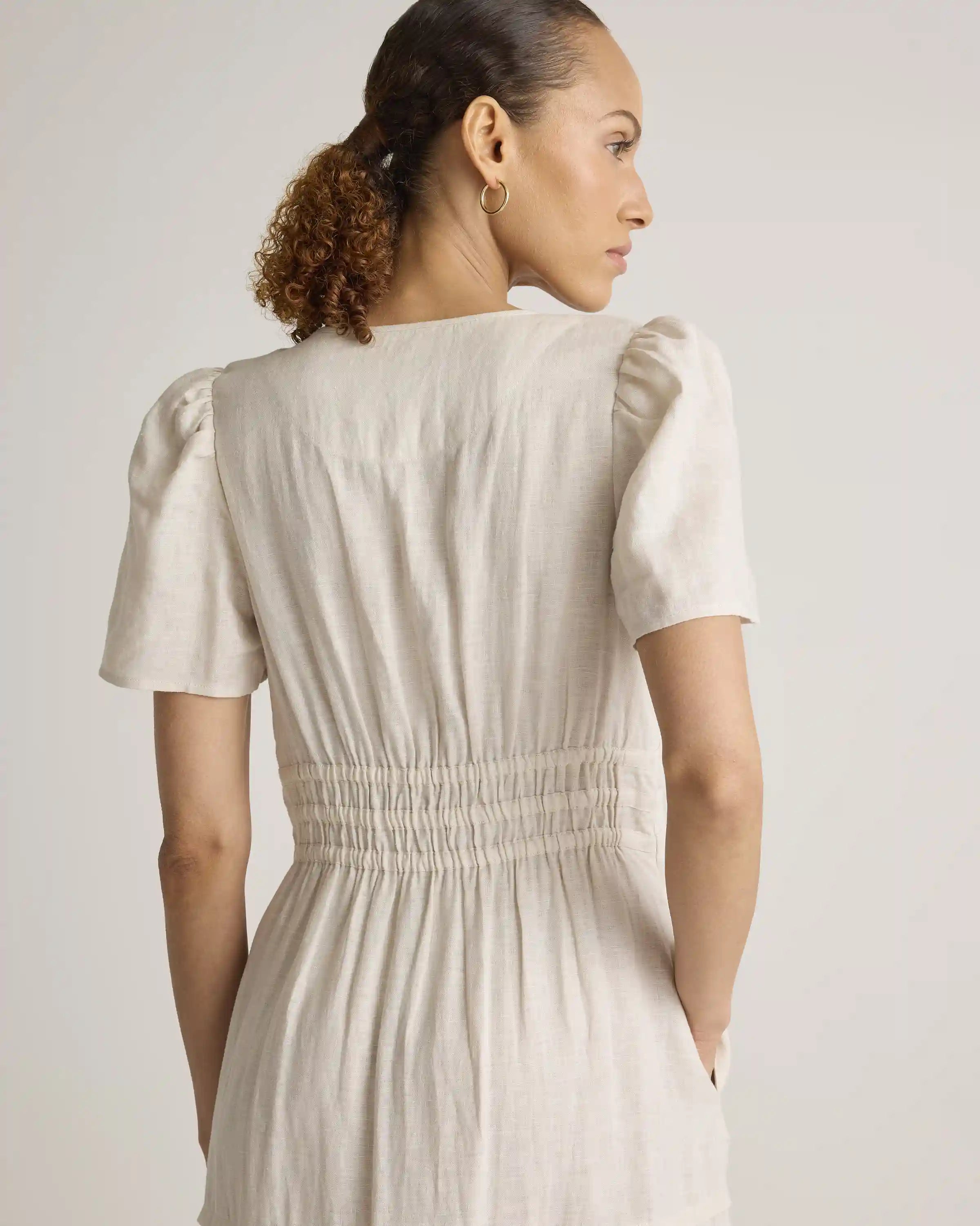 100% European Linen Tiered Maxi Dress