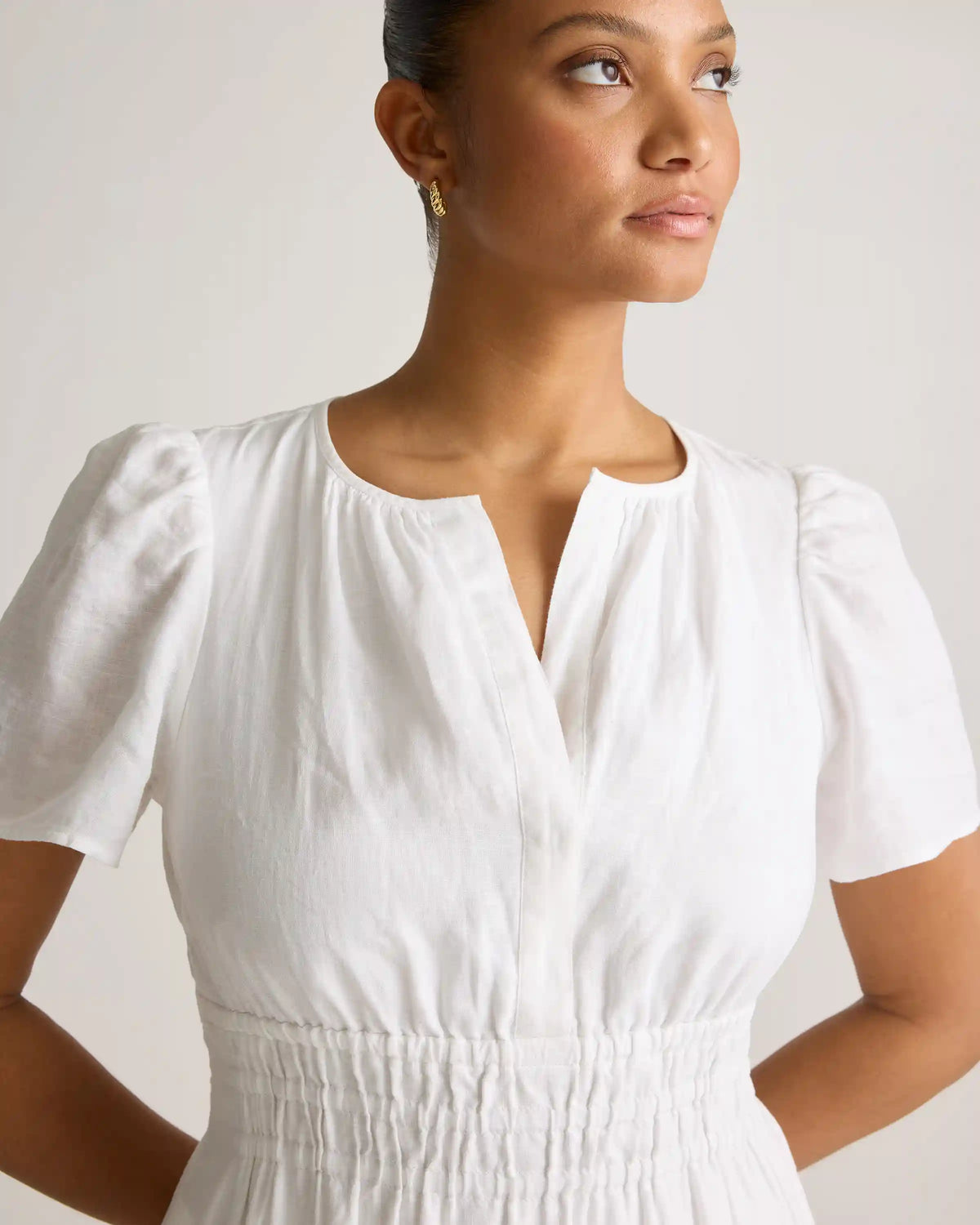 100% European Linen Tiered Maxi Dress