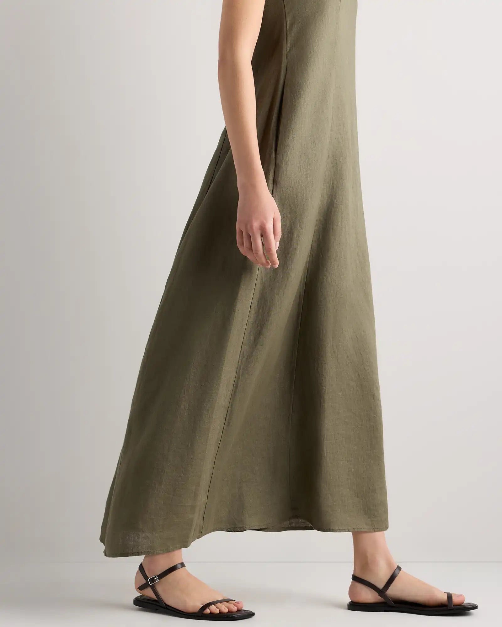 100% European Linen Strapless Maxi Dress