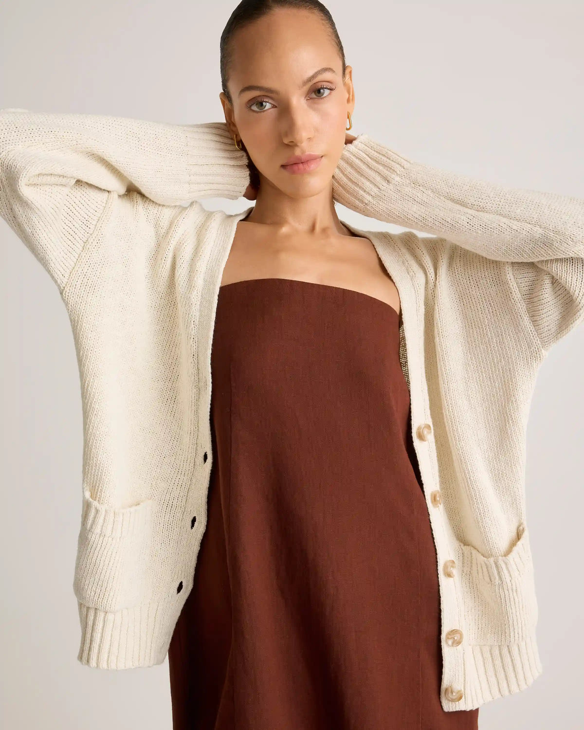 100% European Linen Strapless Maxi Dress