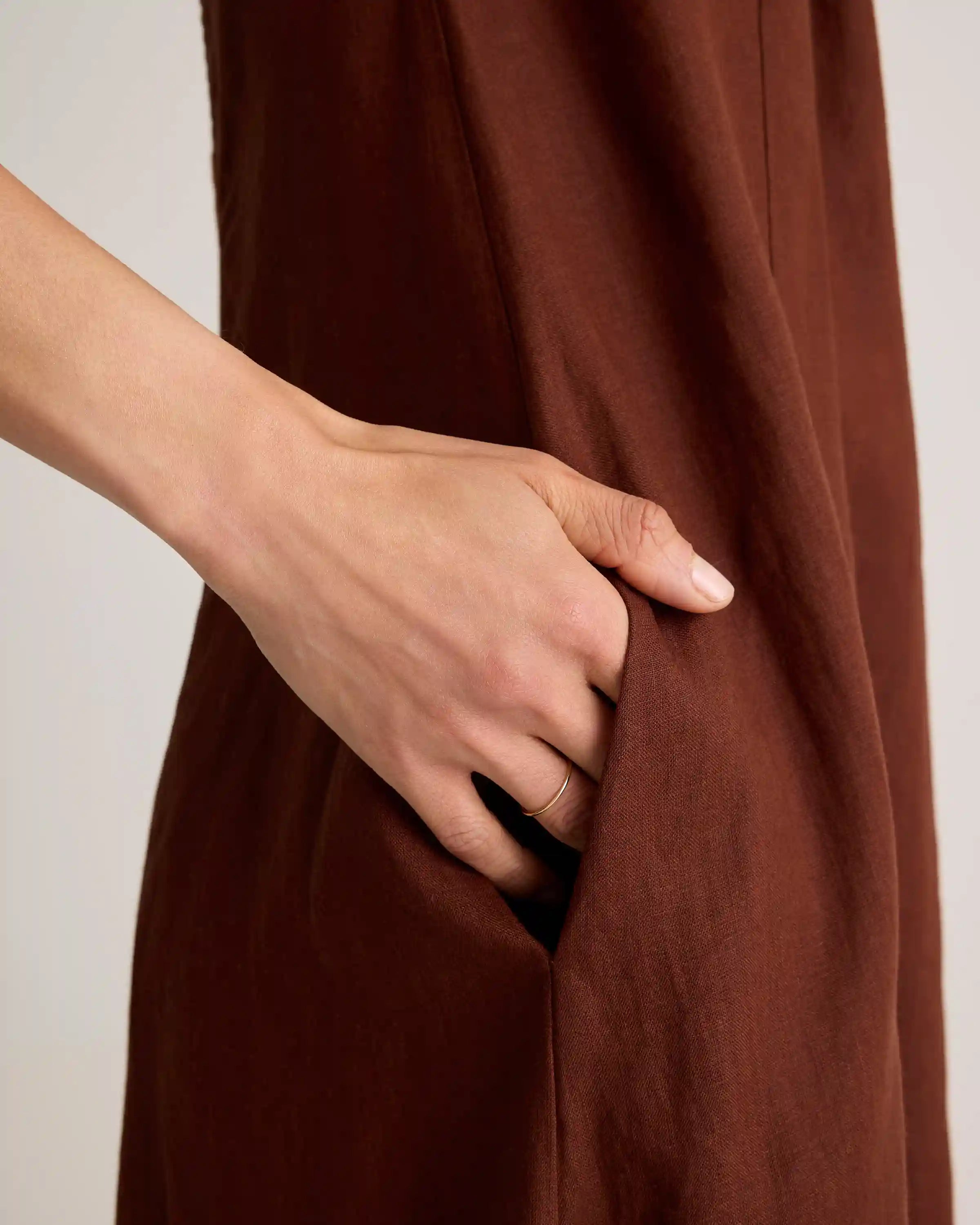 100% European Linen Strapless Maxi Dress