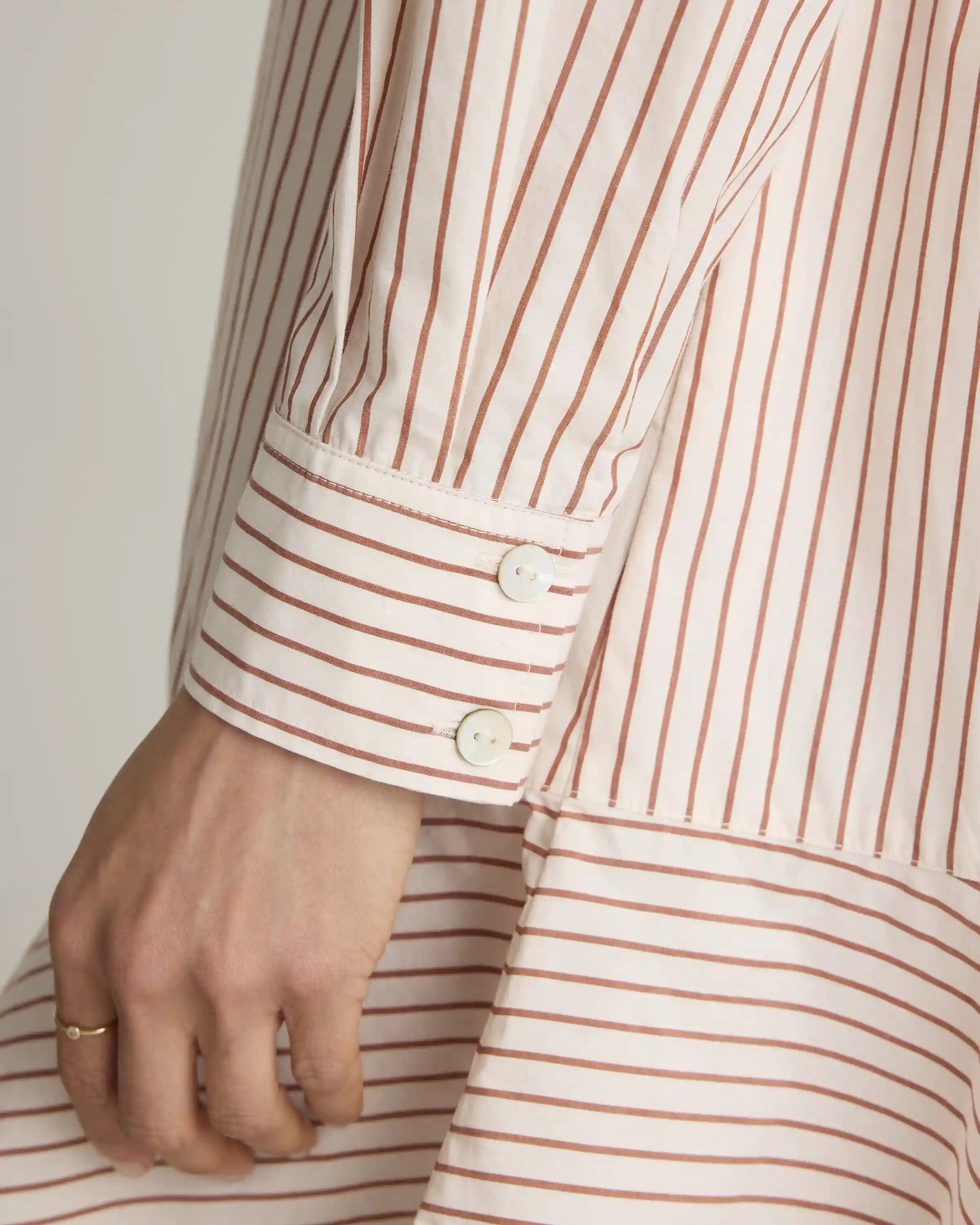 100% Organic Cotton Poplin Drop Waist Shirt Dress
