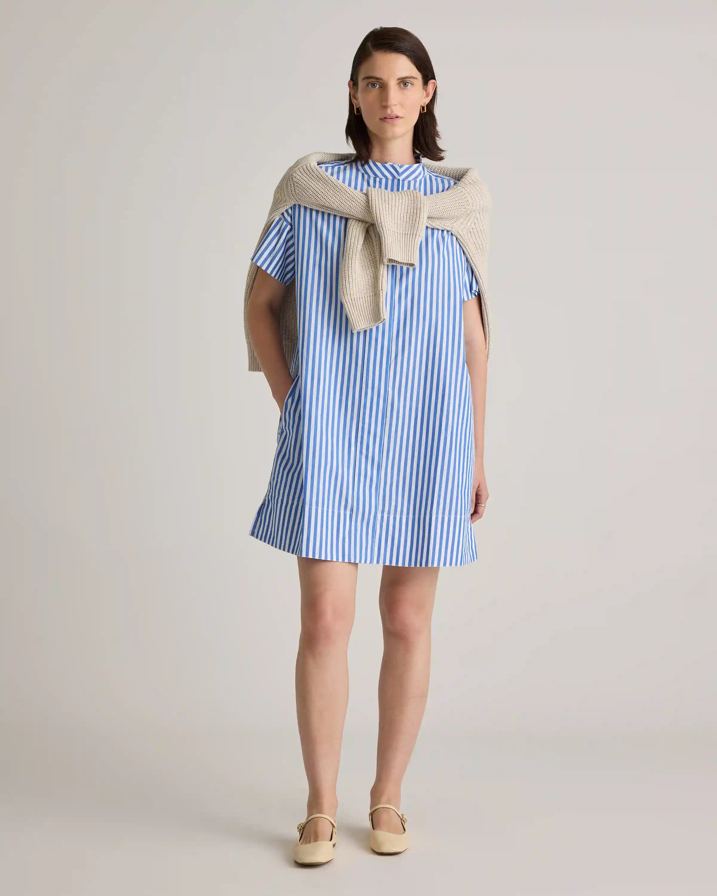100% Organic Cotton Short Sleeve Shirt Dress