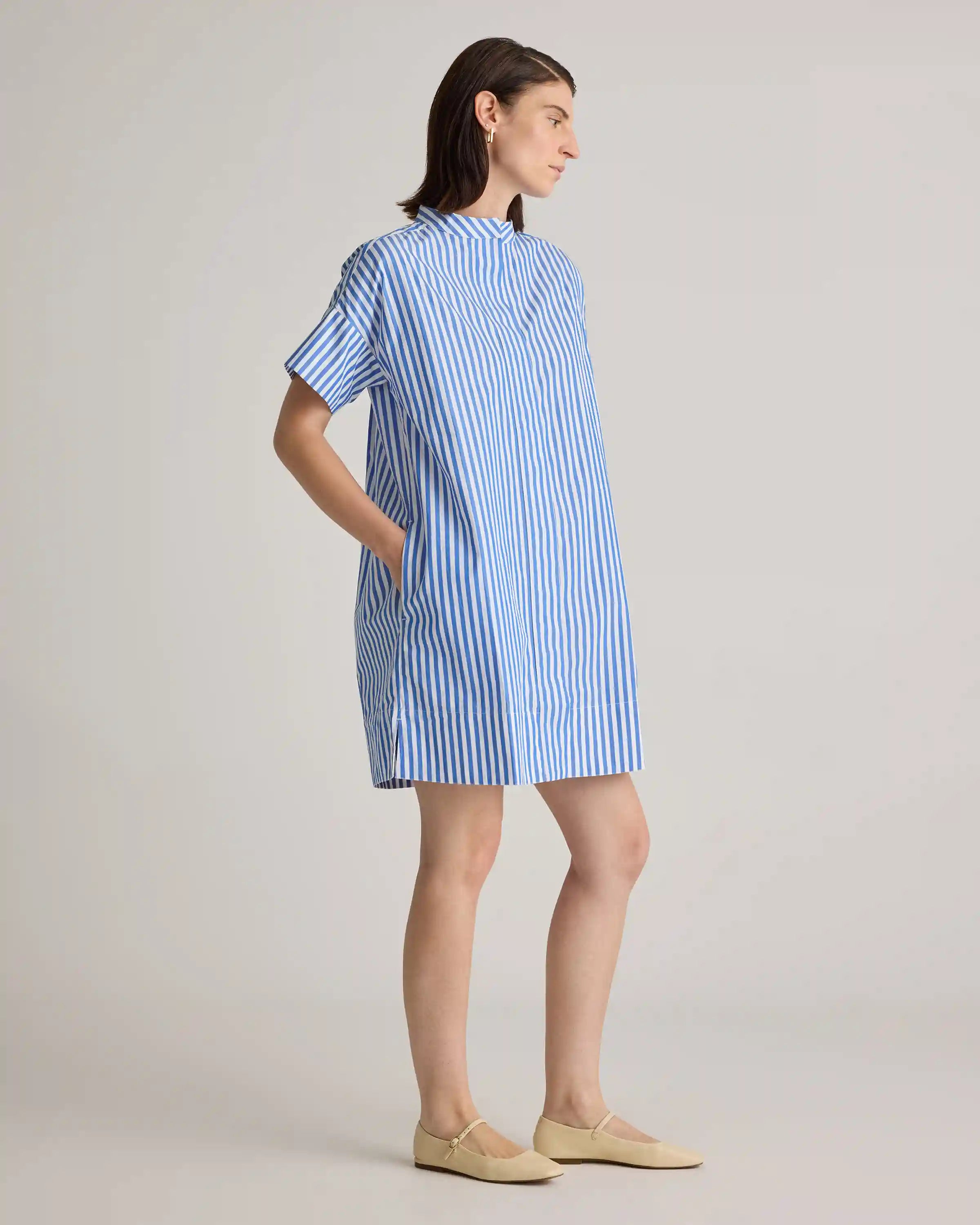 100% Organic Cotton Short Sleeve Shirt Dress