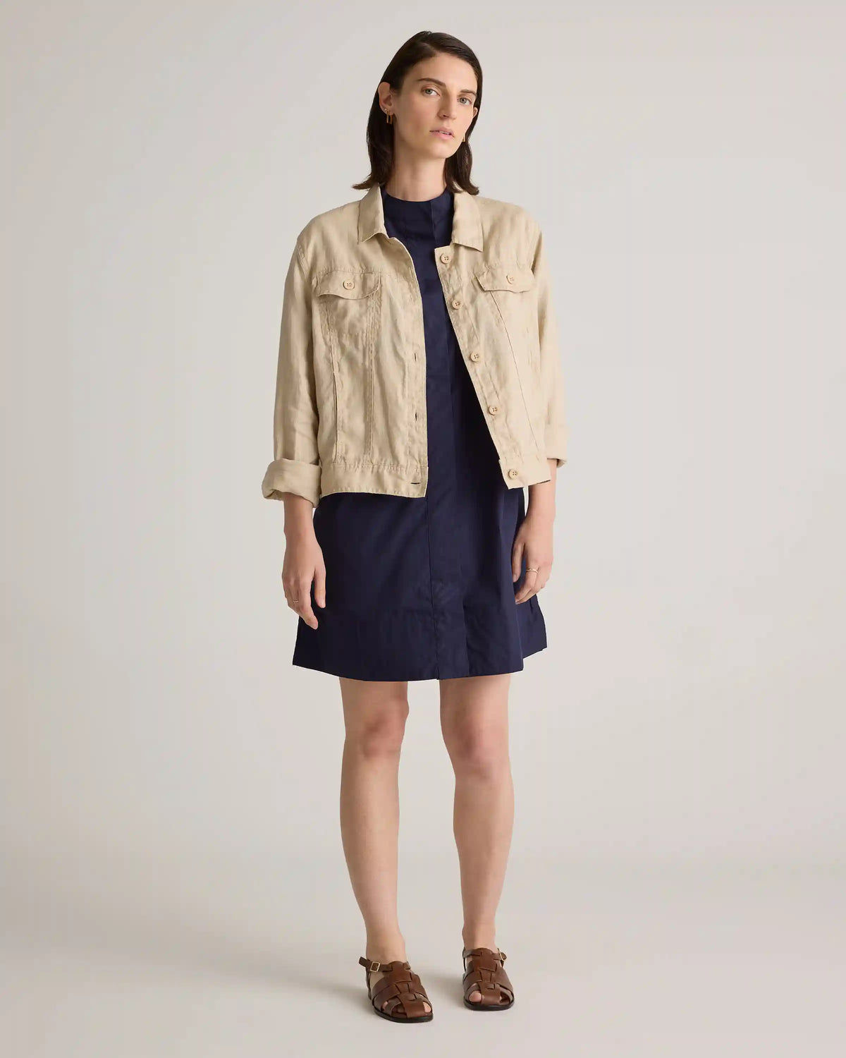 100% Organic Cotton Short Sleeve Shirt Dress