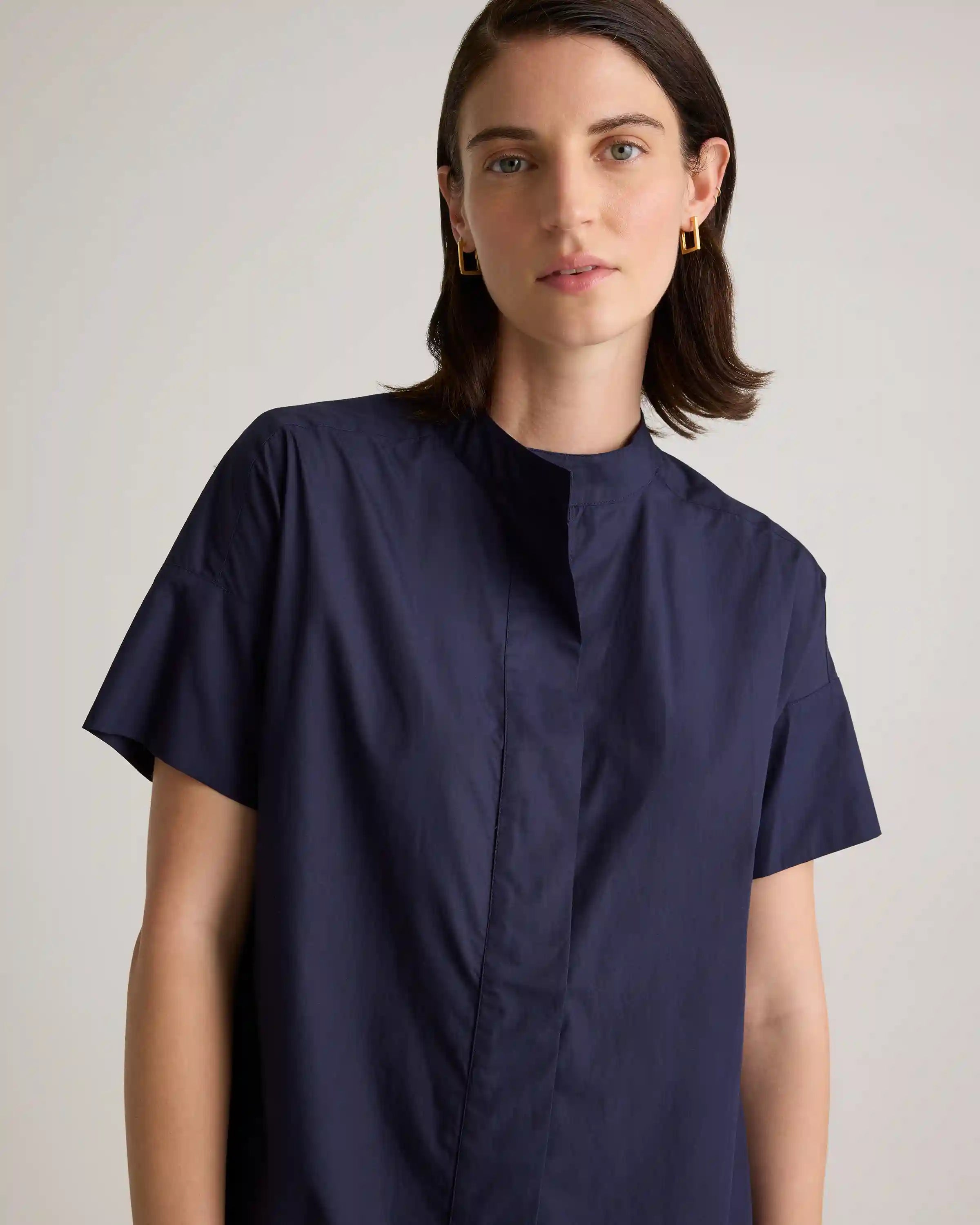 100% Organic Cotton Short Sleeve Shirt Dress