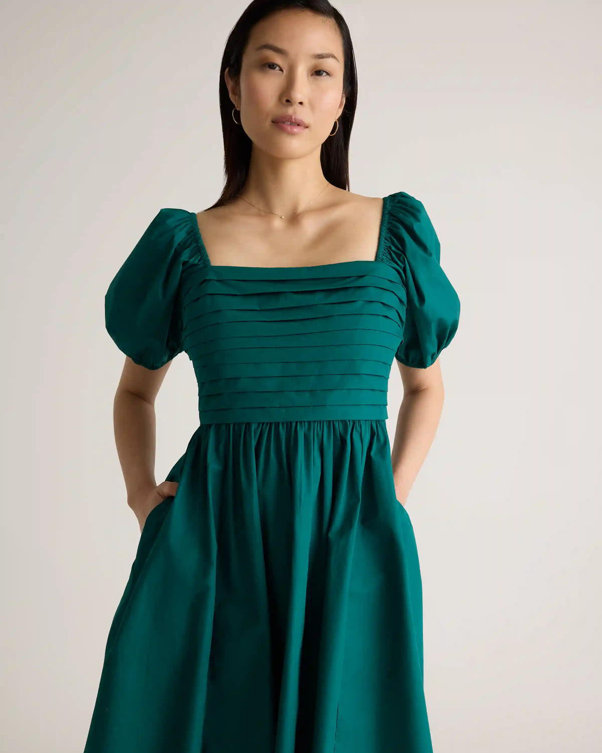 100% Organic Cotton Ruched Mini Dress