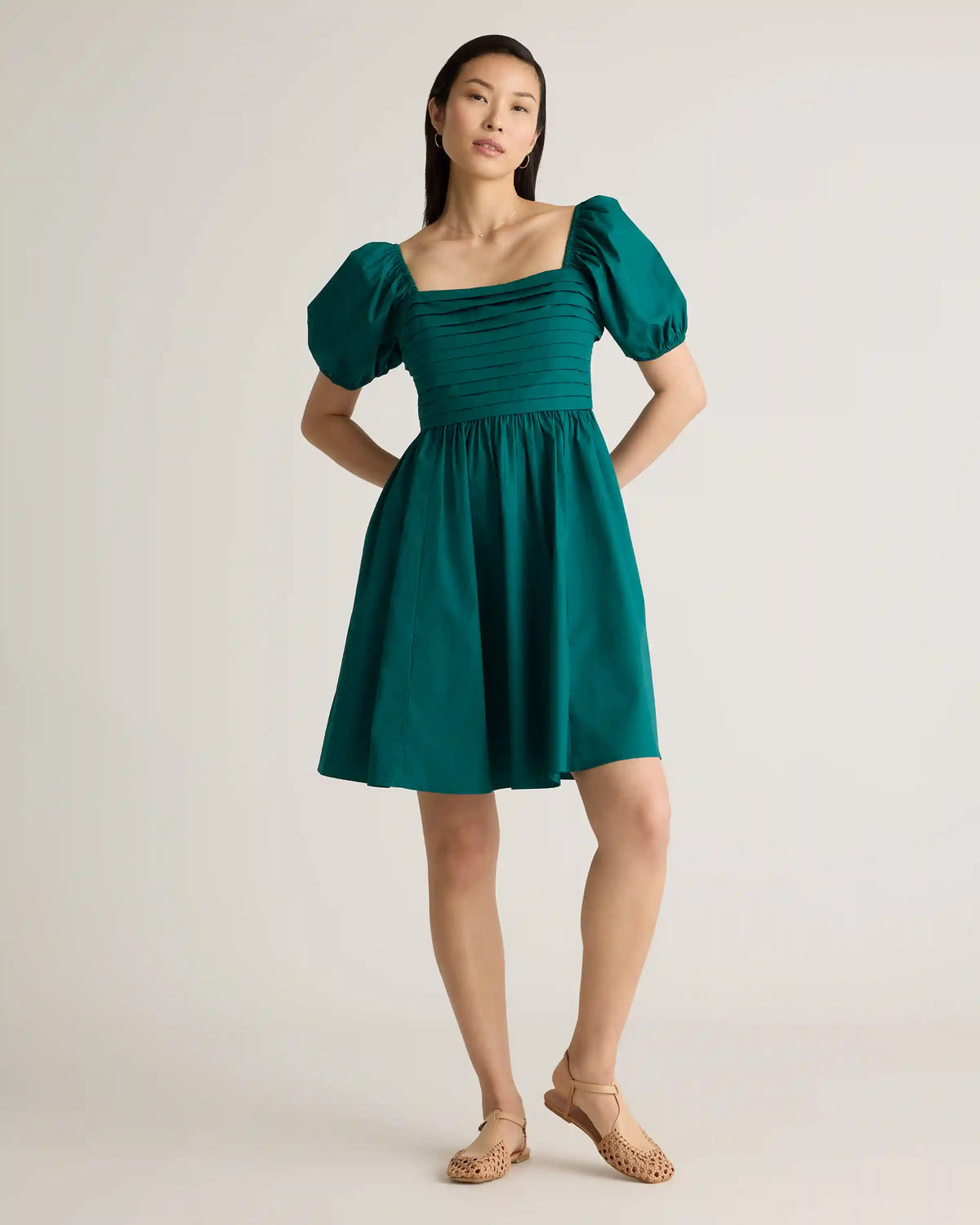 100% Organic Cotton Ruched Mini Dress