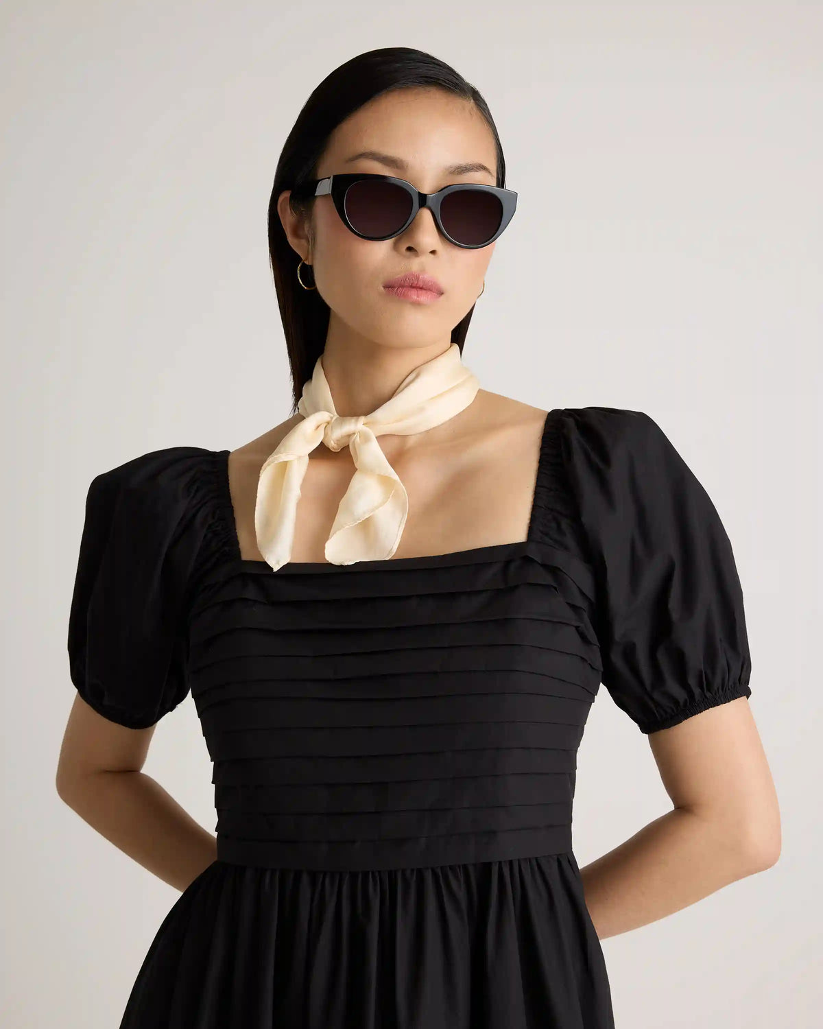 100% Organic Cotton Ruched Midi Dress