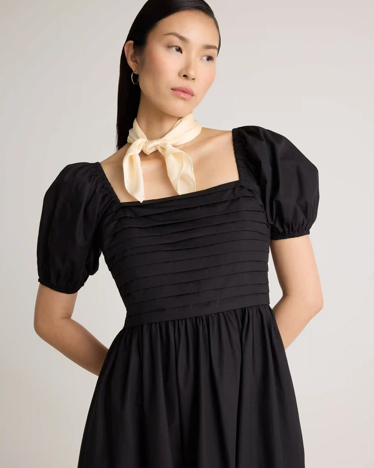 100% Organic Cotton Ruched Midi Dress
