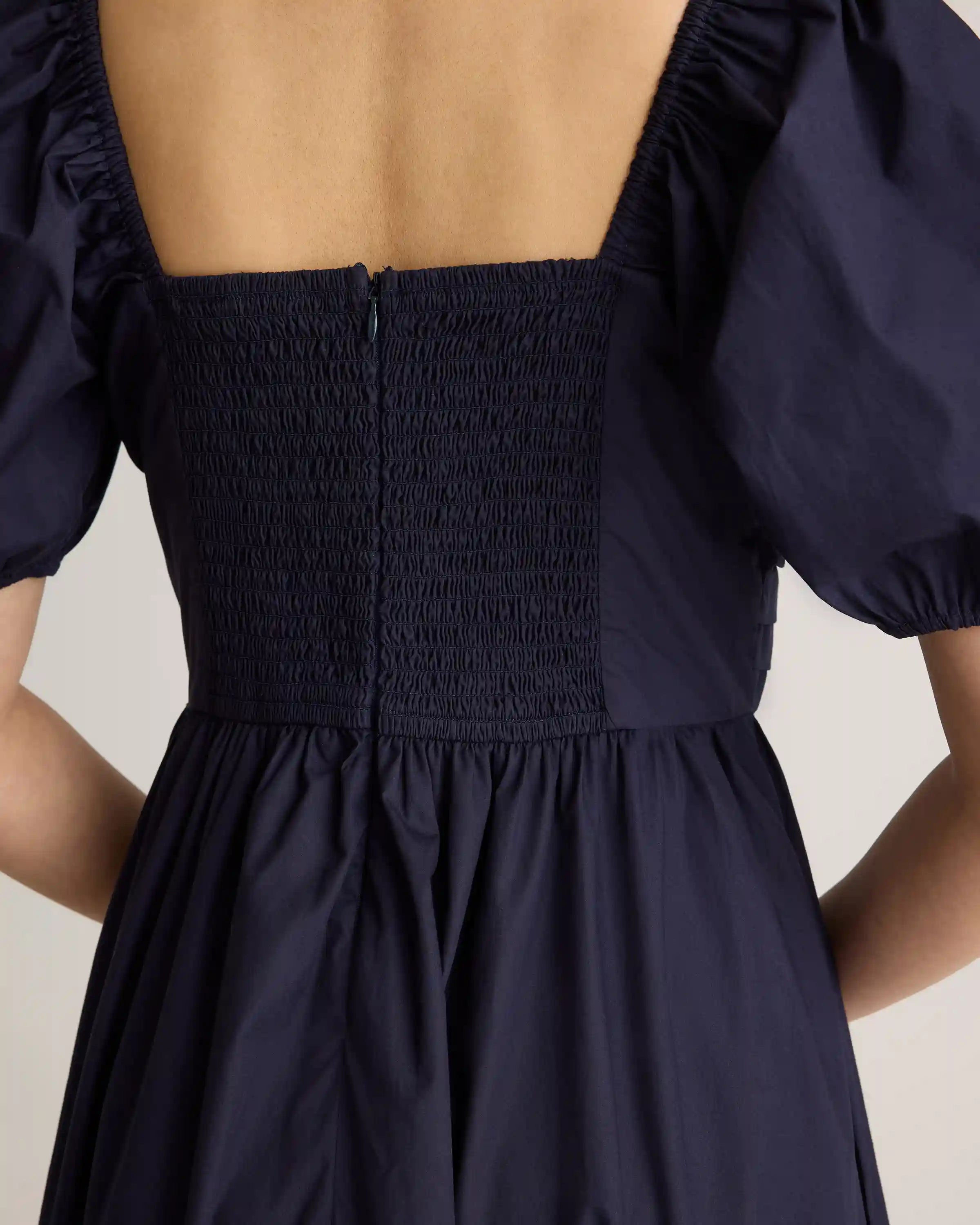 100% Organic Cotton Ruched Midi Dress