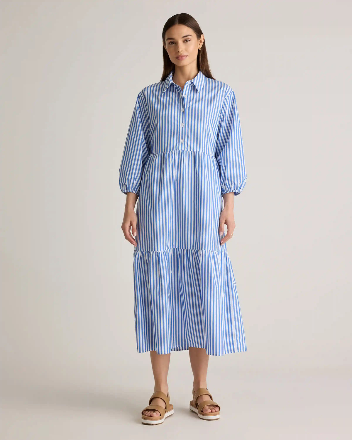 100% Organic Cotton Poplin Midi Tunic Dress