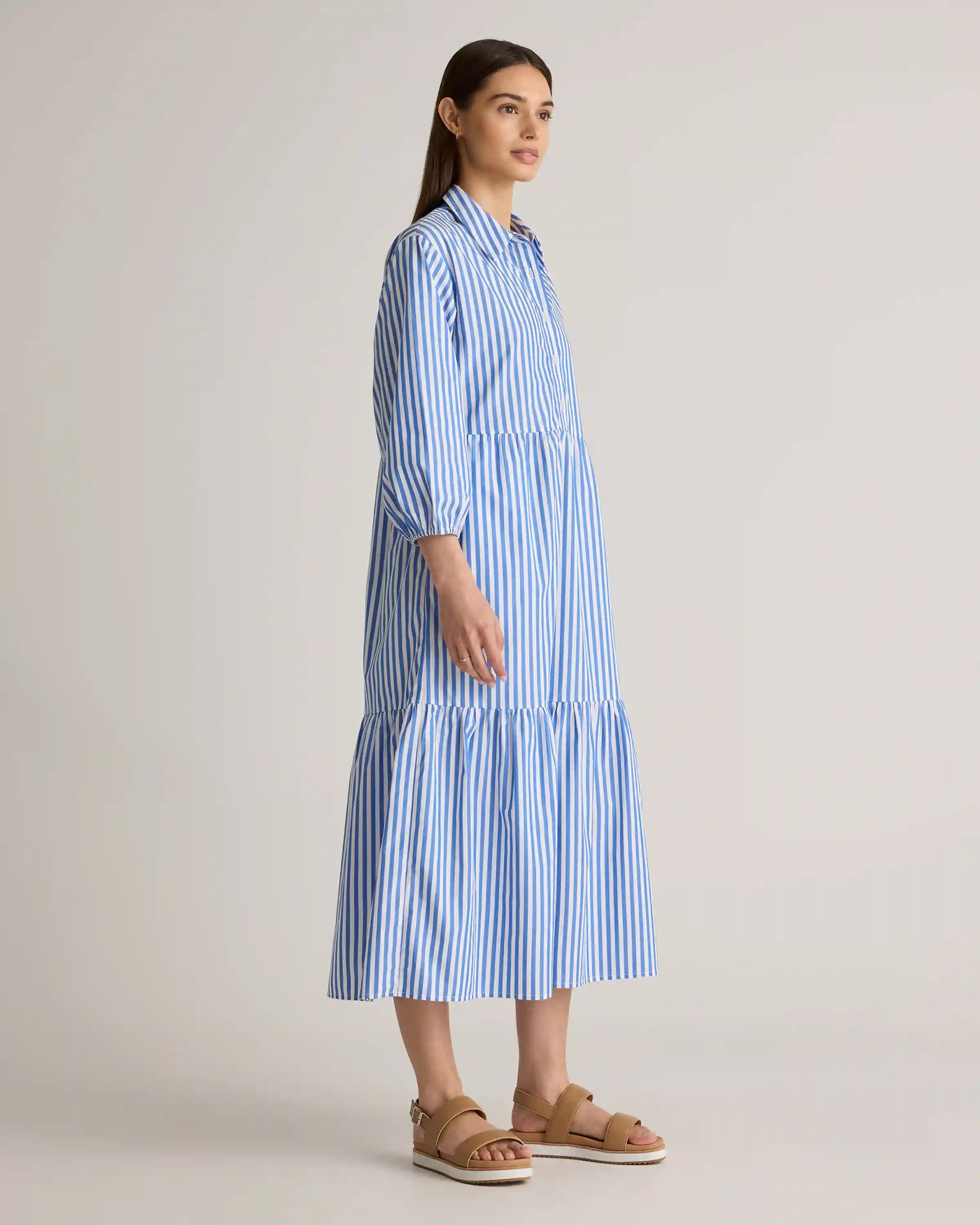 100% Organic Cotton Poplin Midi Tunic Dress