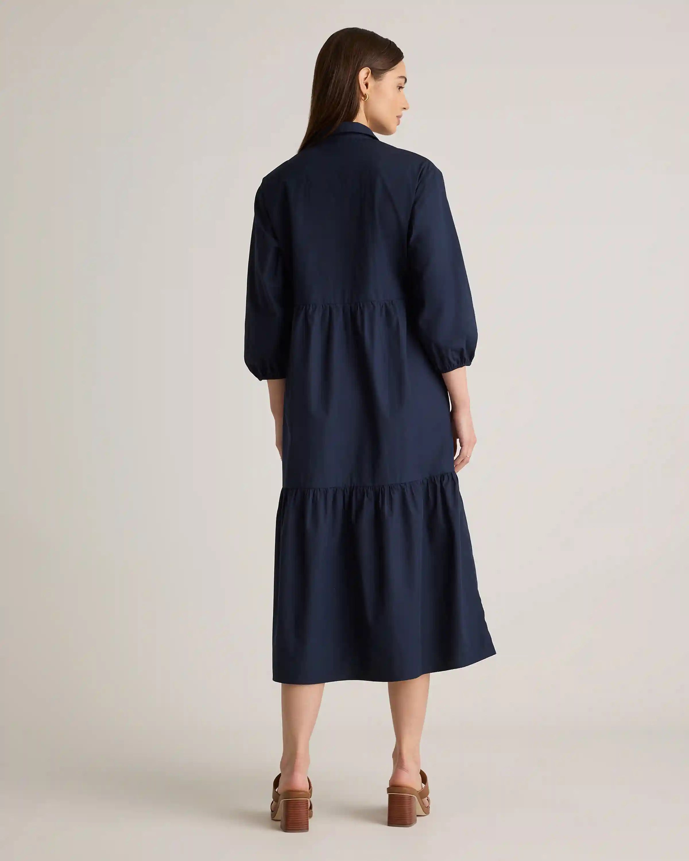100% Organic Cotton Poplin Midi Tunic Dress