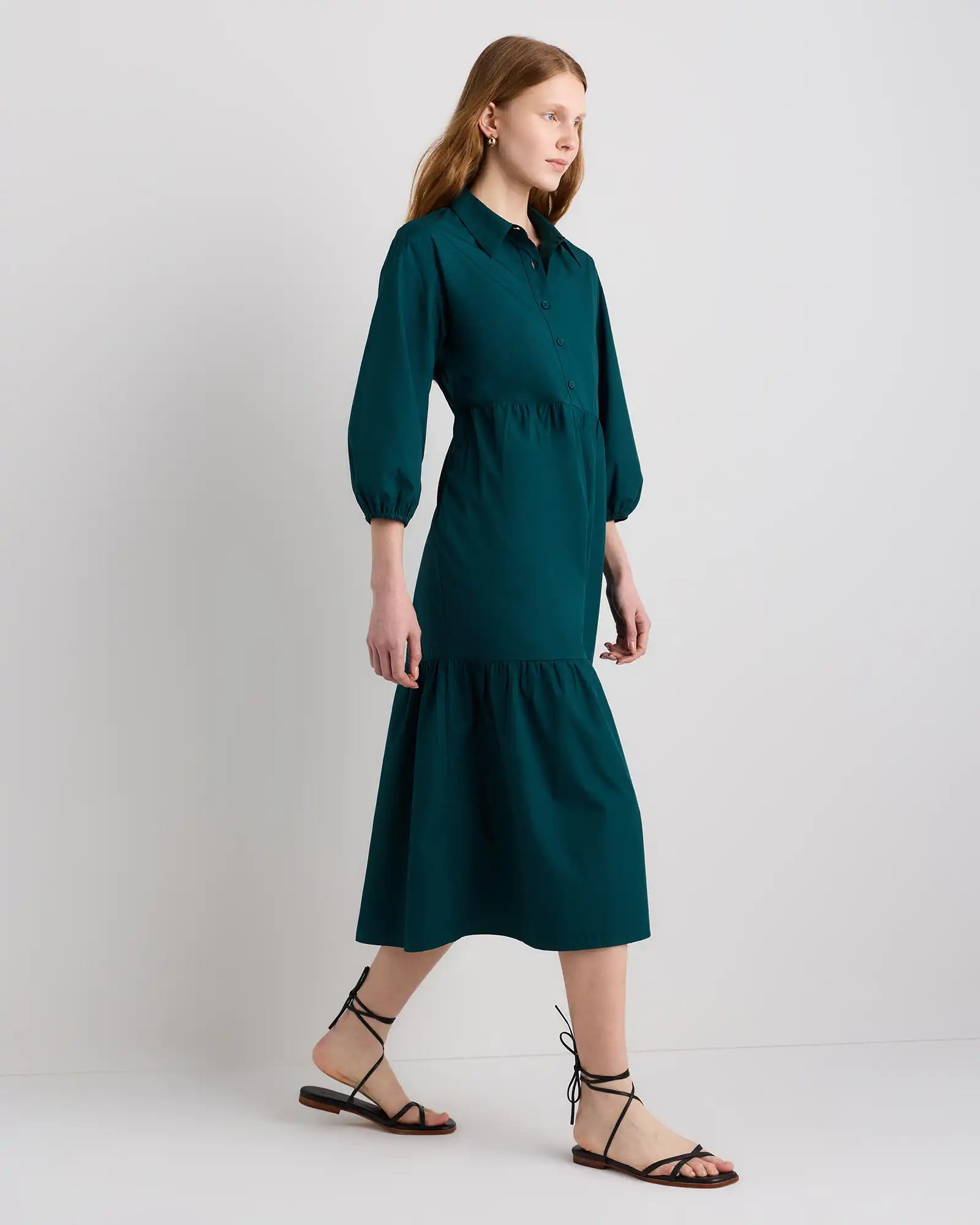 100% Organic Cotton Poplin Midi Tunic Dress