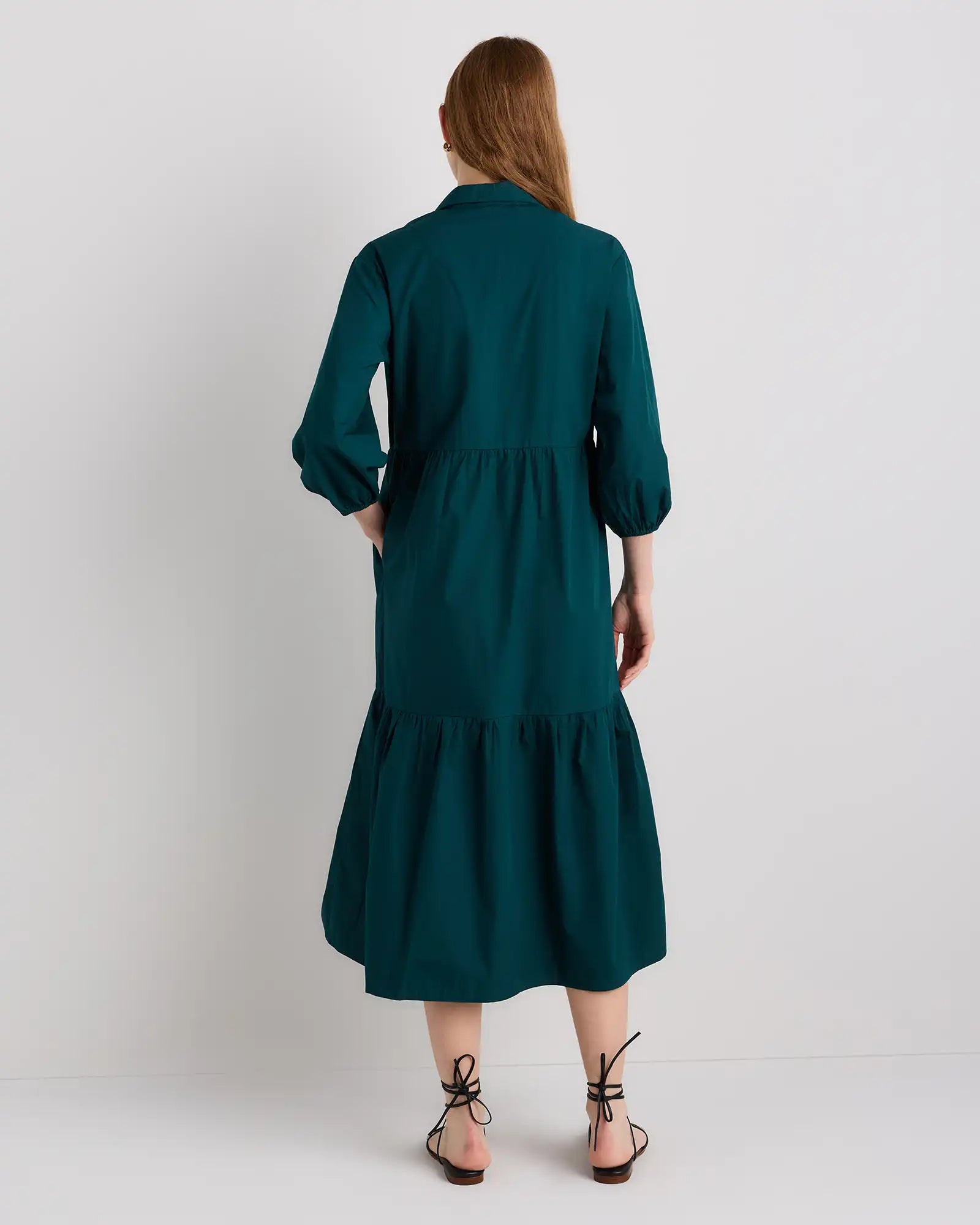 100% Organic Cotton Poplin Midi Tunic Dress