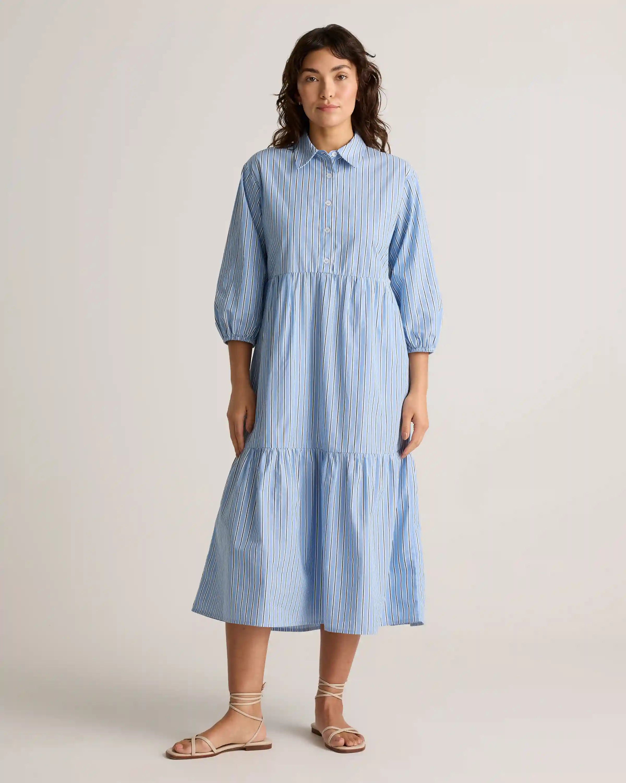 100% Organic Cotton Poplin Midi Tunic Dress