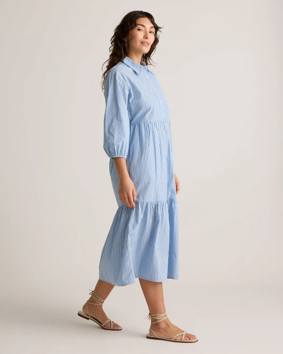 100% Organic Cotton Poplin Midi Tunic Dress