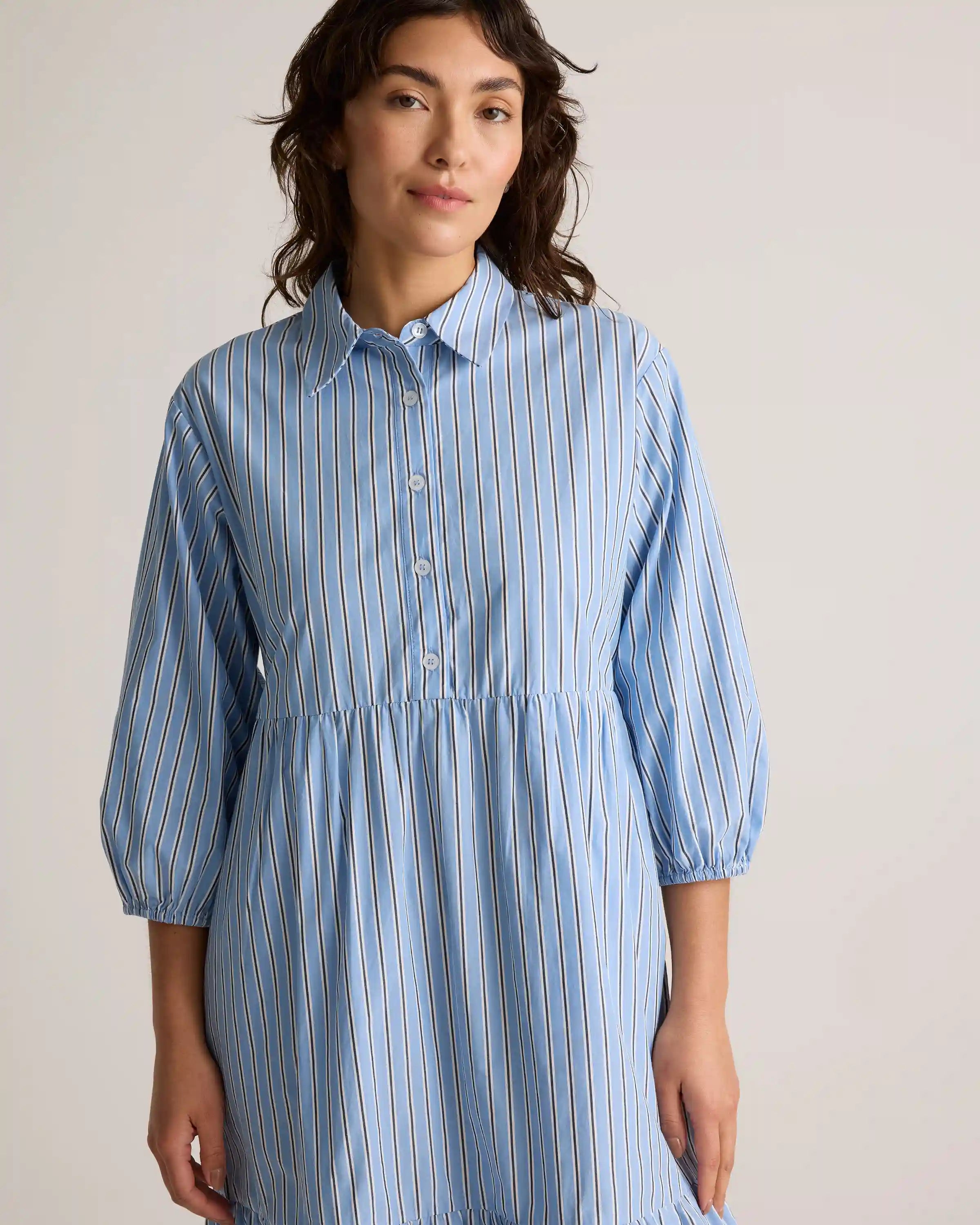 100% Organic Cotton Poplin Midi Tunic Dress