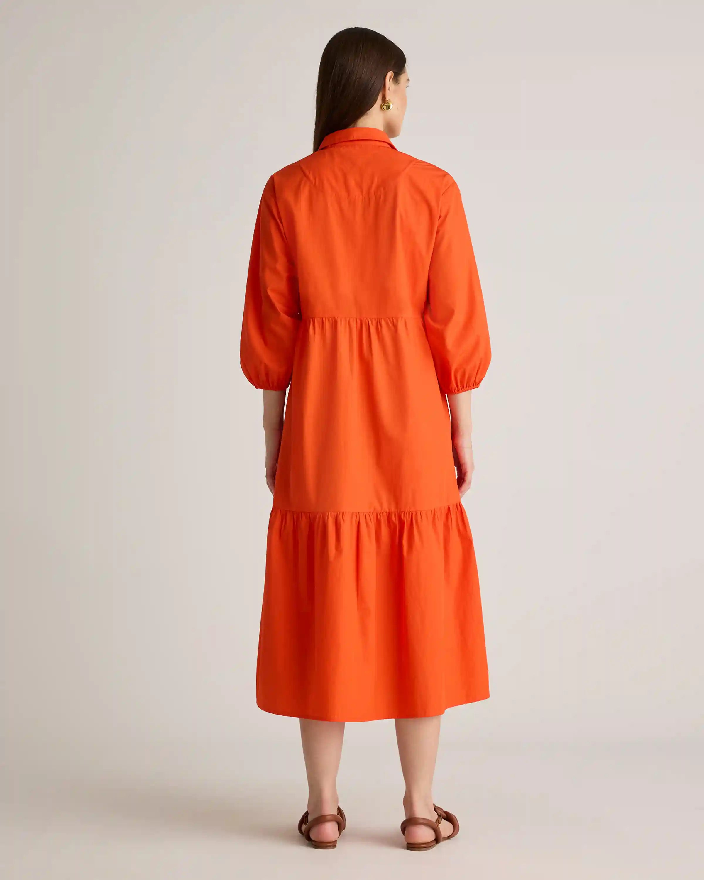 100% Organic Cotton Poplin Midi Tunic Dress