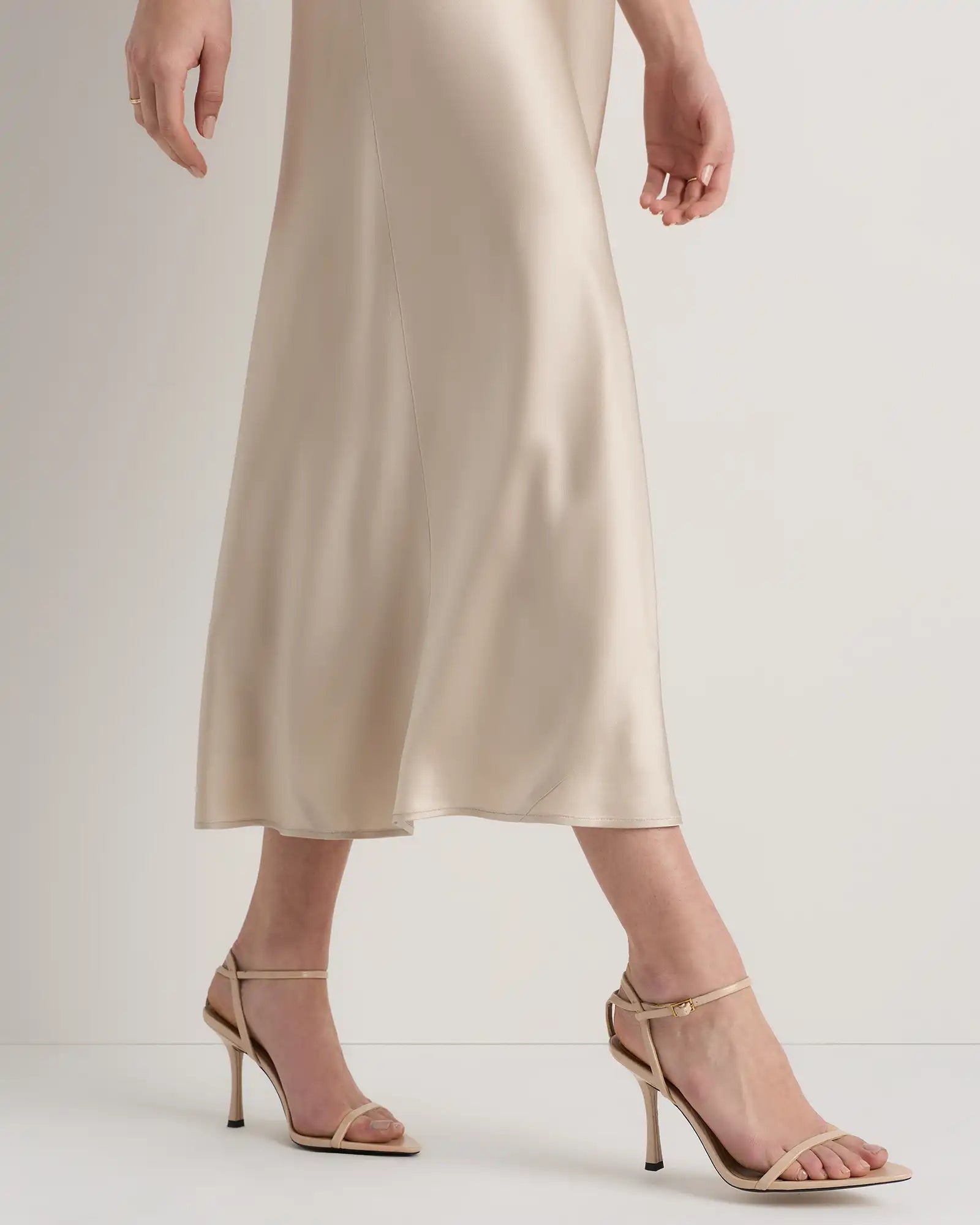 100% Washable Silk Strapless Midi Dress