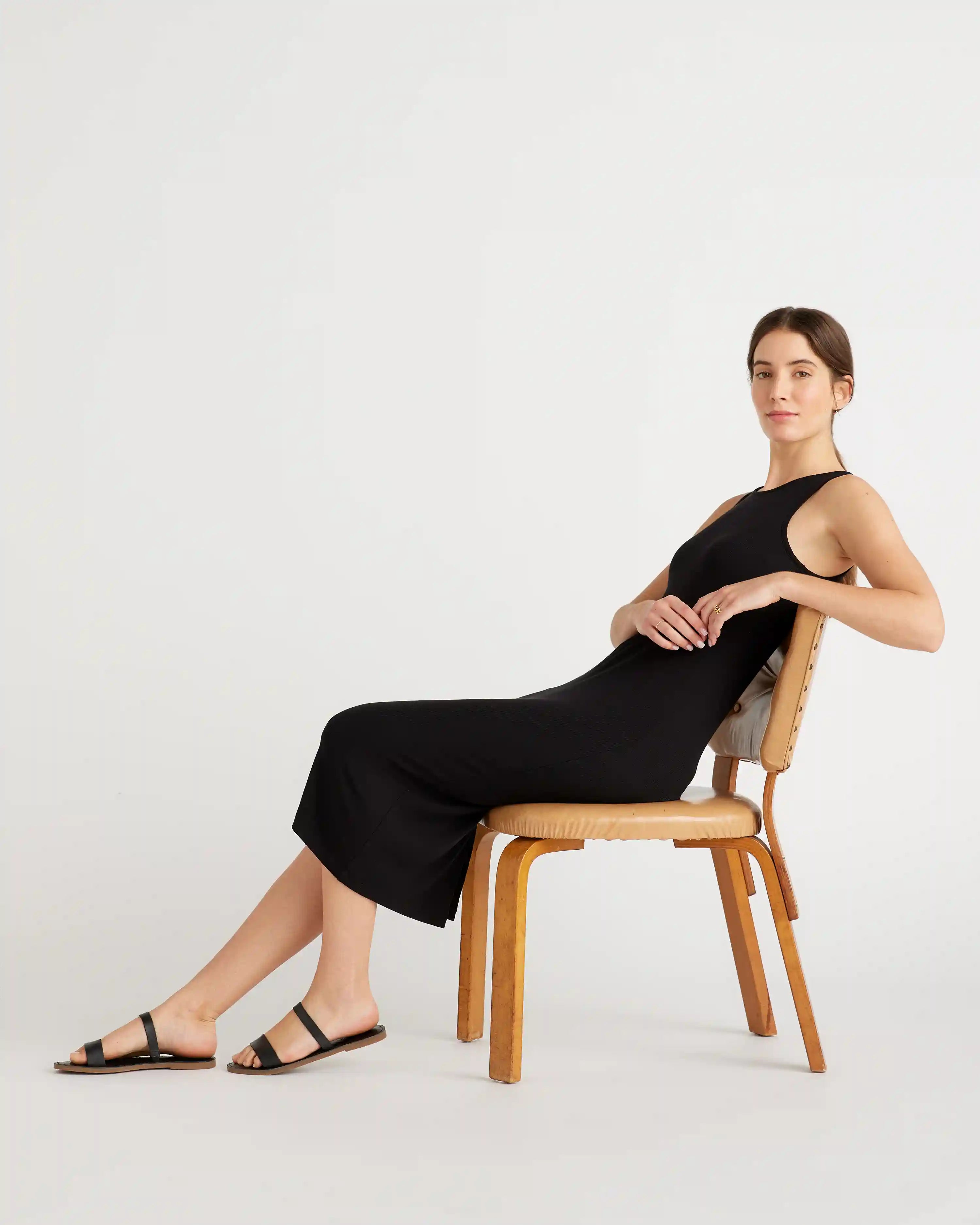 Tencel Rib Knit Sleeveless Dress
