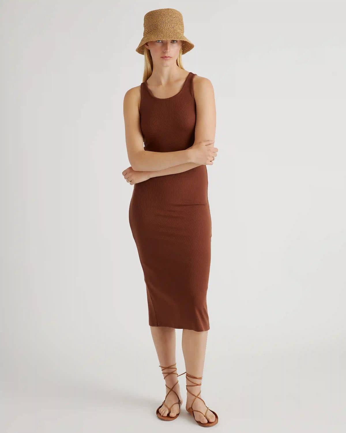 Tencel Rib Knit Sleeveless Dress