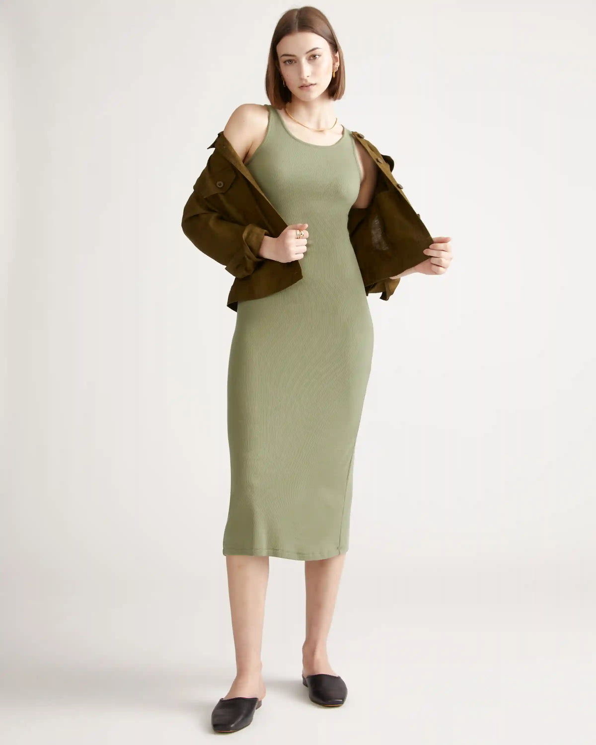 Tencel Rib Knit Sleeveless Dress