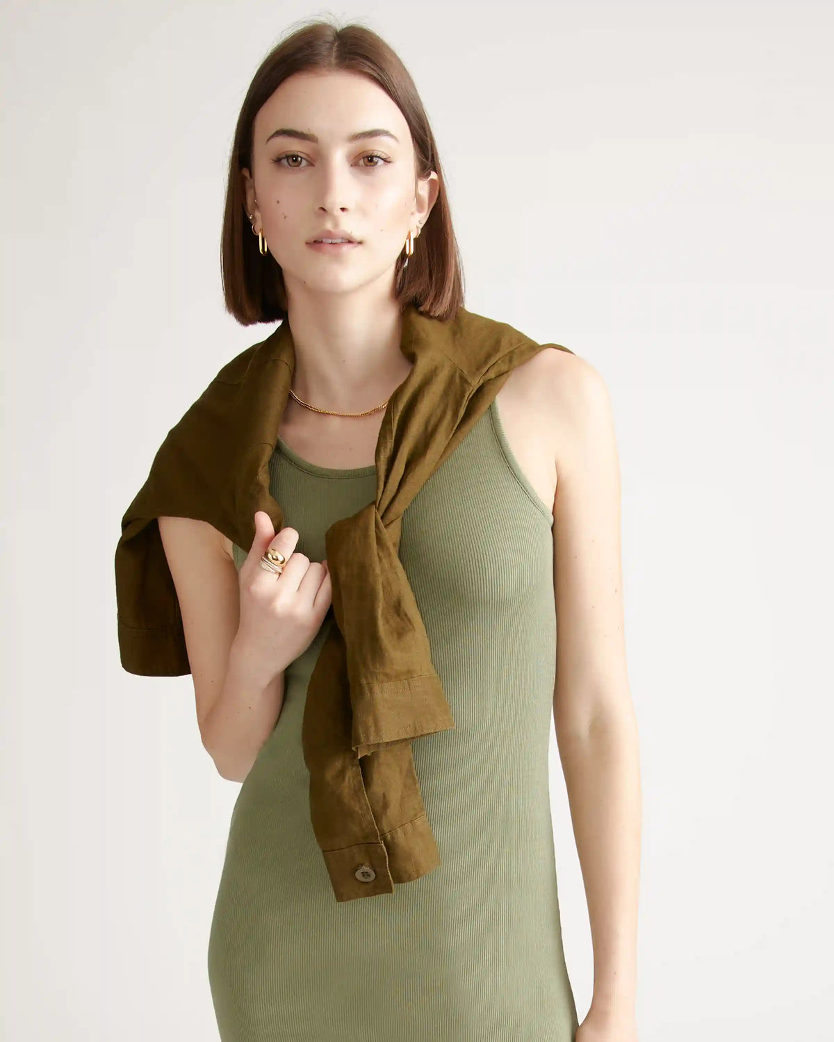 Tencel Rib Knit Sleeveless Dress