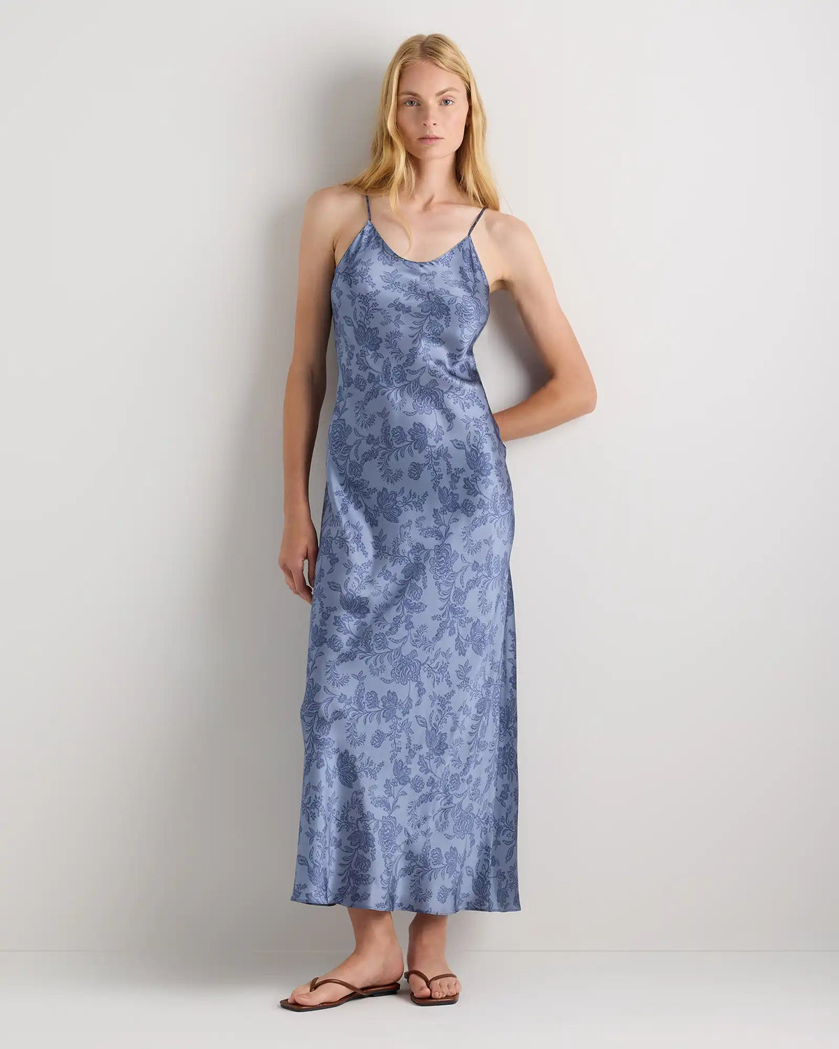 100% Washable Silk Maxi Slip Dress