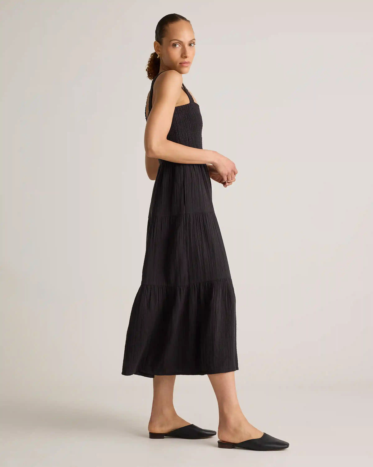 100% Organic Cotton Gauze Smocked Sleeveless Maxi Dress