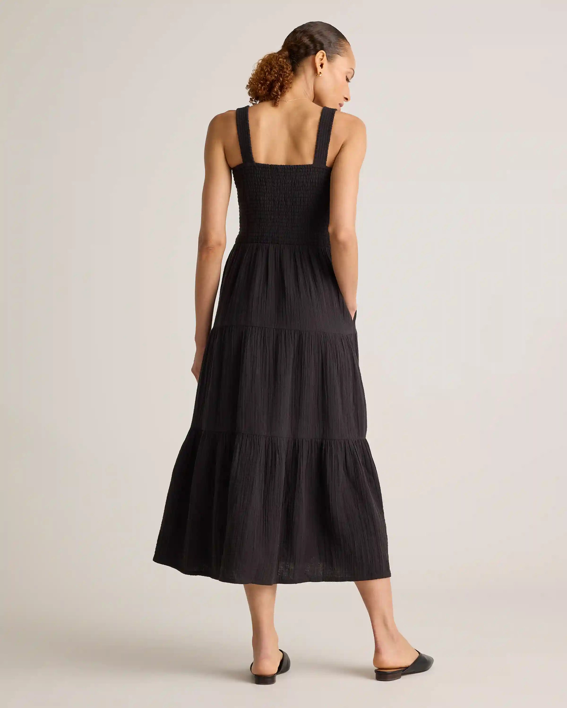 100% Organic Cotton Gauze Smocked Sleeveless Maxi Dress