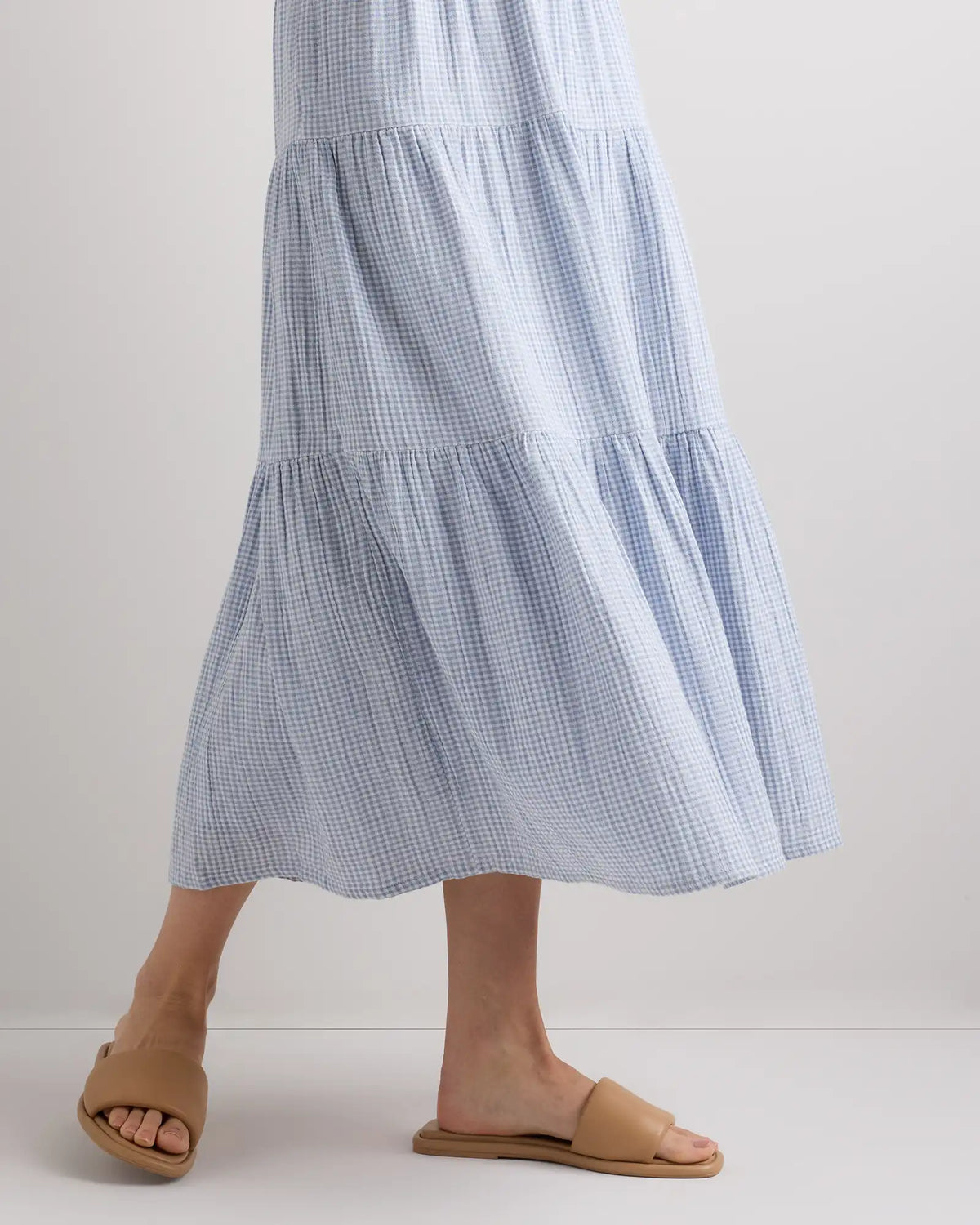 100% Organic Cotton Gauze Smocked Sleeveless Maxi Dress